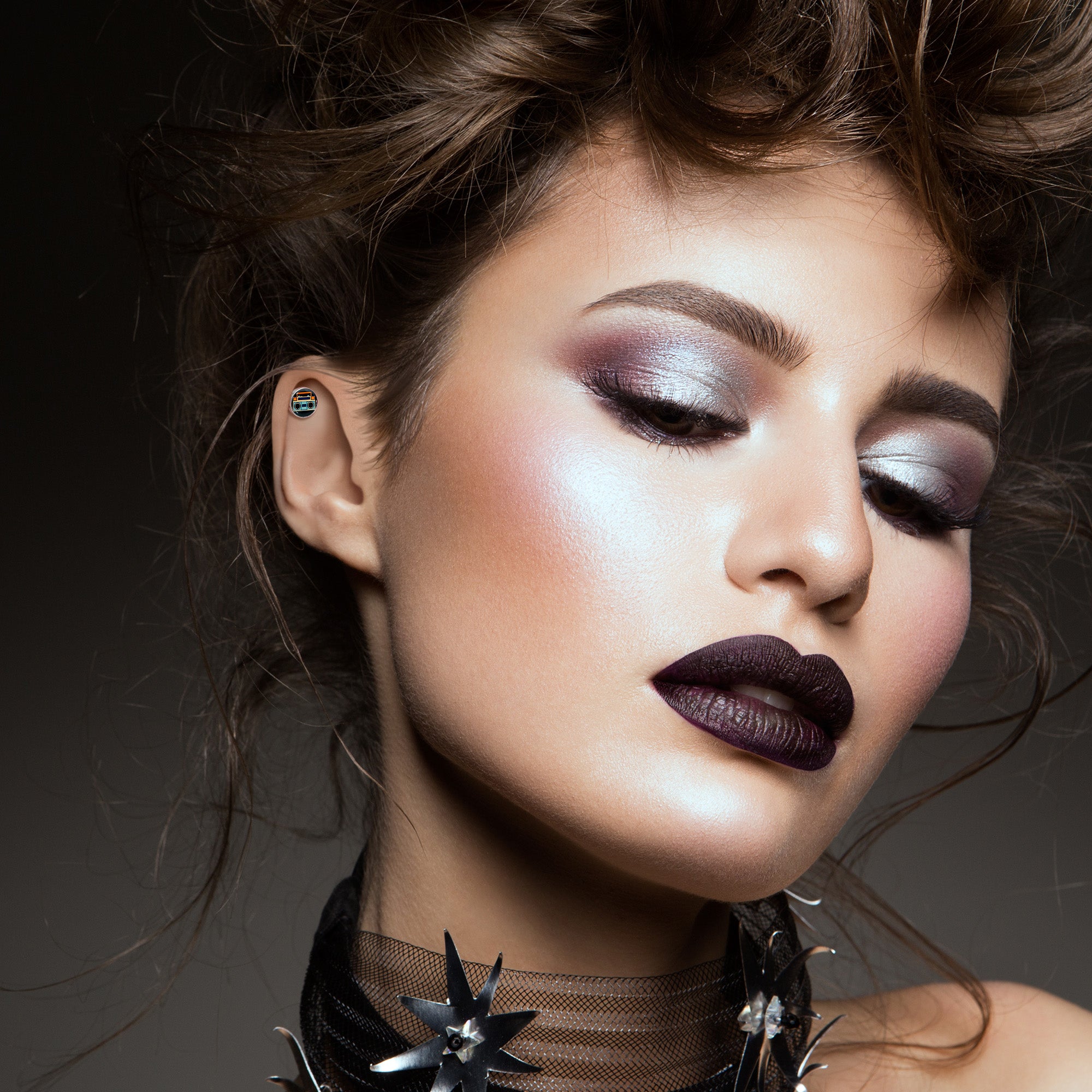 16G 1/4 Retro Boombox Cartilage Tragus Earring by Onyx O