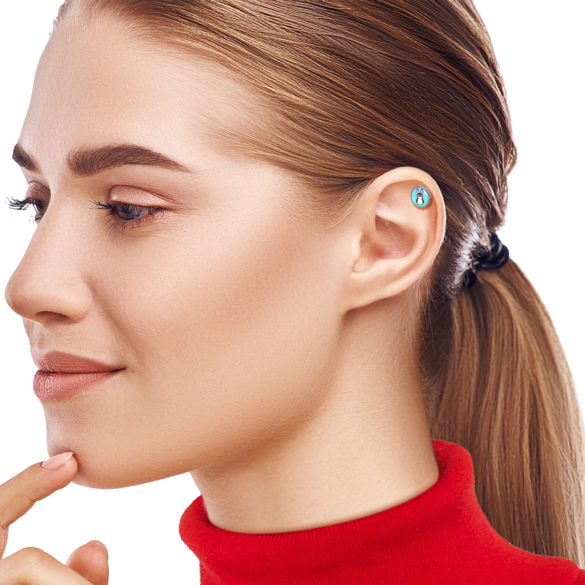 16G 1/4 Bunny Penguin Cartilage Tragus Earring by Onyx O