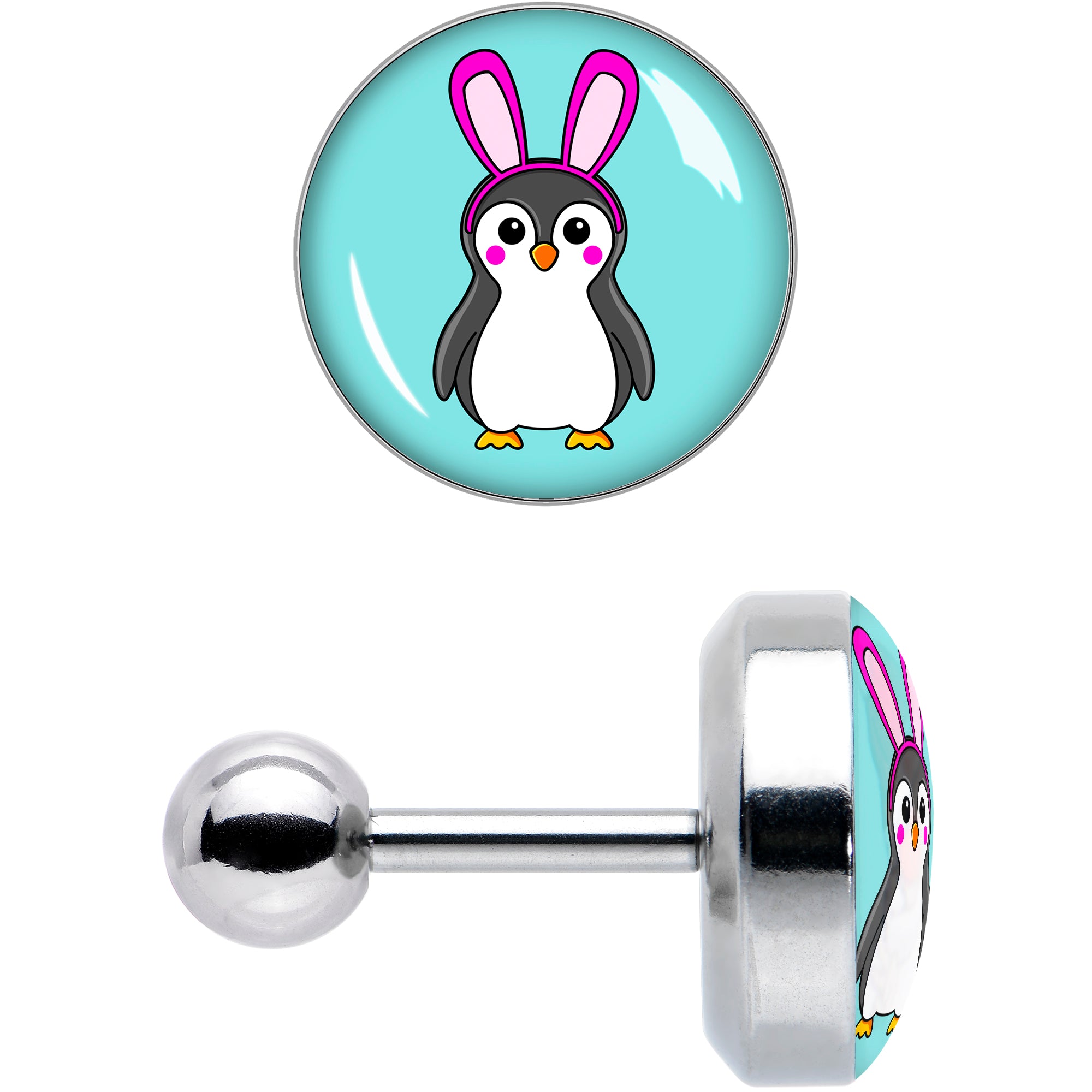 16G 1/4 Bunny Penguin Cartilage Tragus Earring by Onyx O