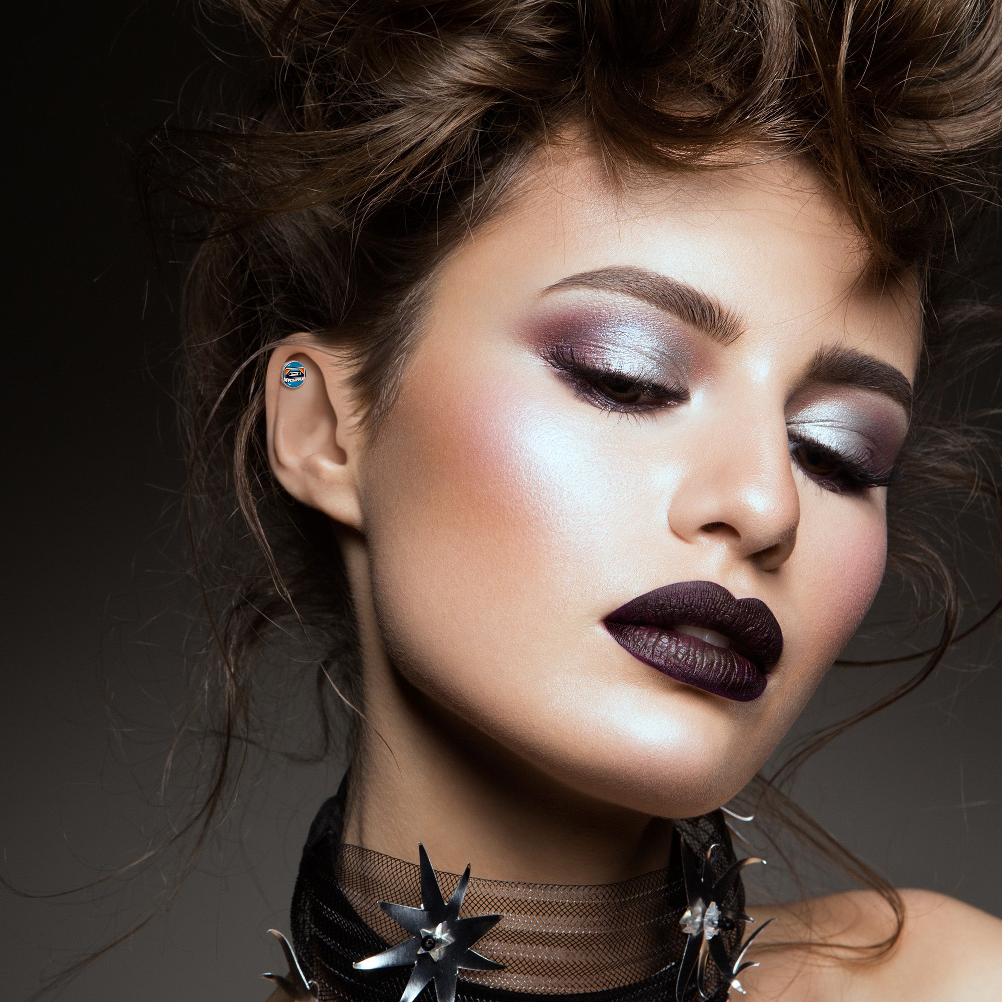 16G 1/4 Retro Cassette Tape Cartilage Tragus Earring by Onyx O