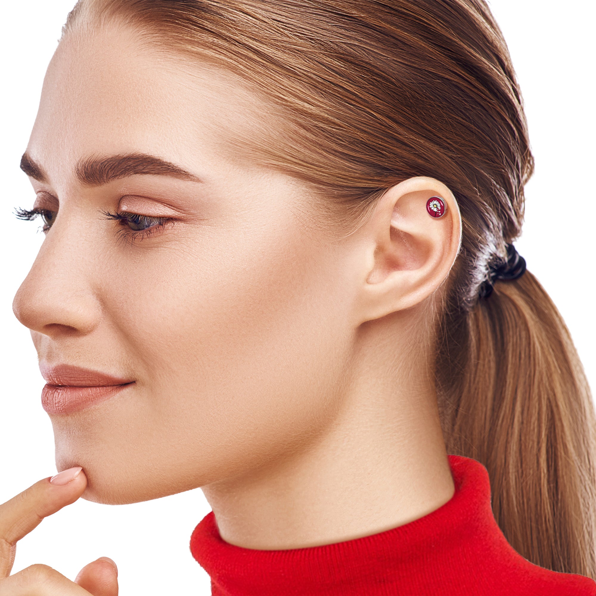 16G 1/4 Love Me Not Flower Tragus Cartilage Earring by Onyx O