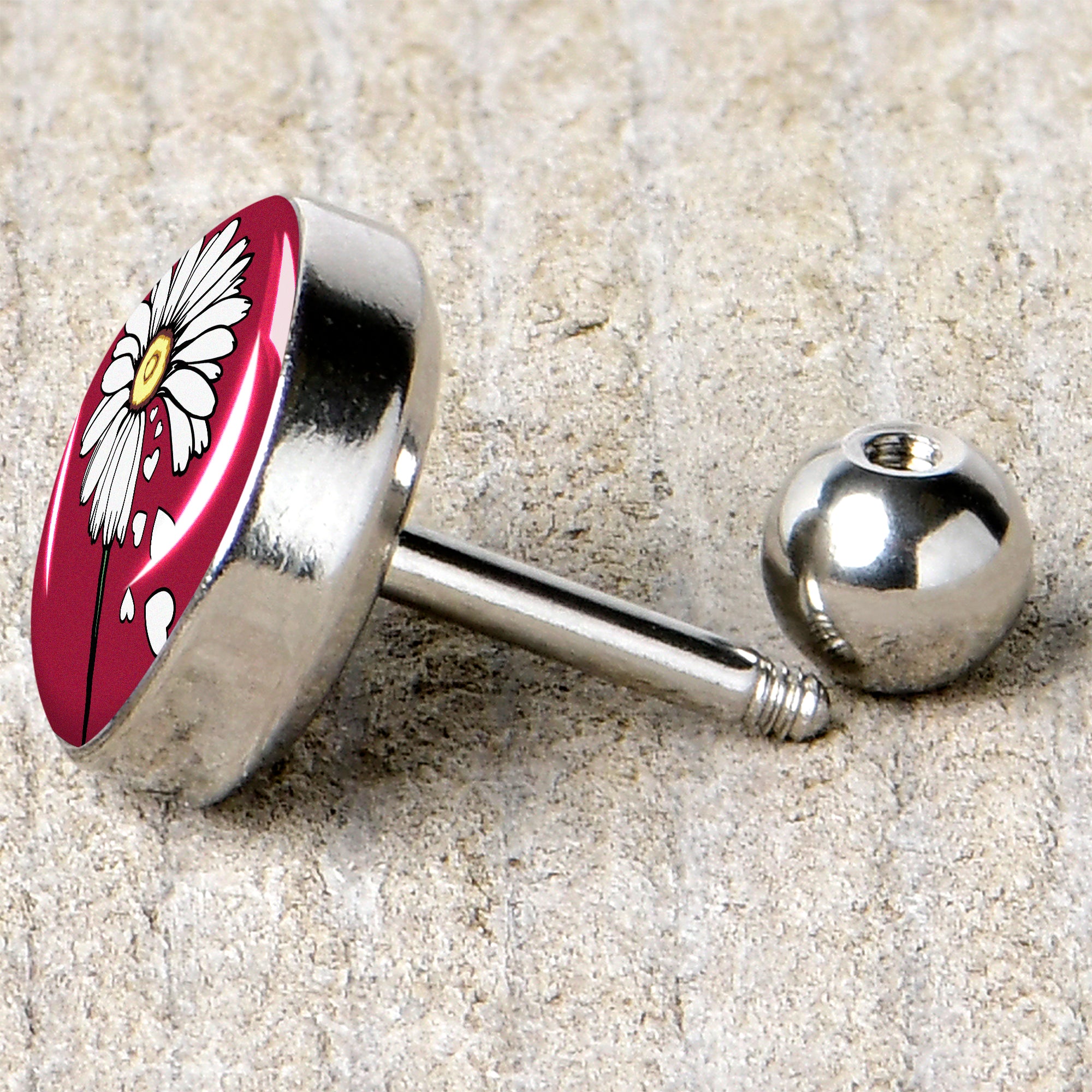 16G 1/4 Love Me Not Flower Tragus Cartilage Earring by Onyx O