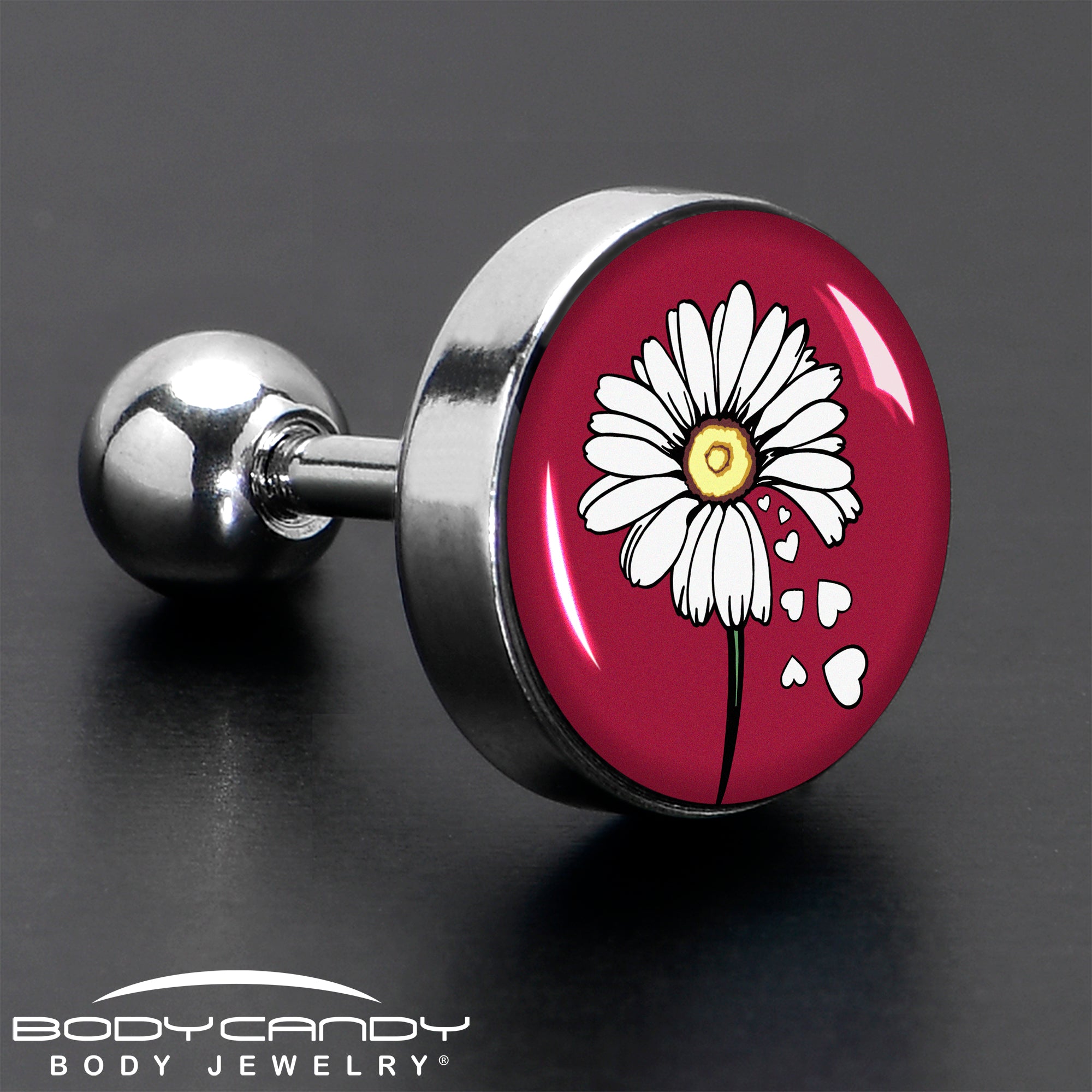 16G 1/4 Love Me Not Flower Tragus Cartilage Earring by Onyx O