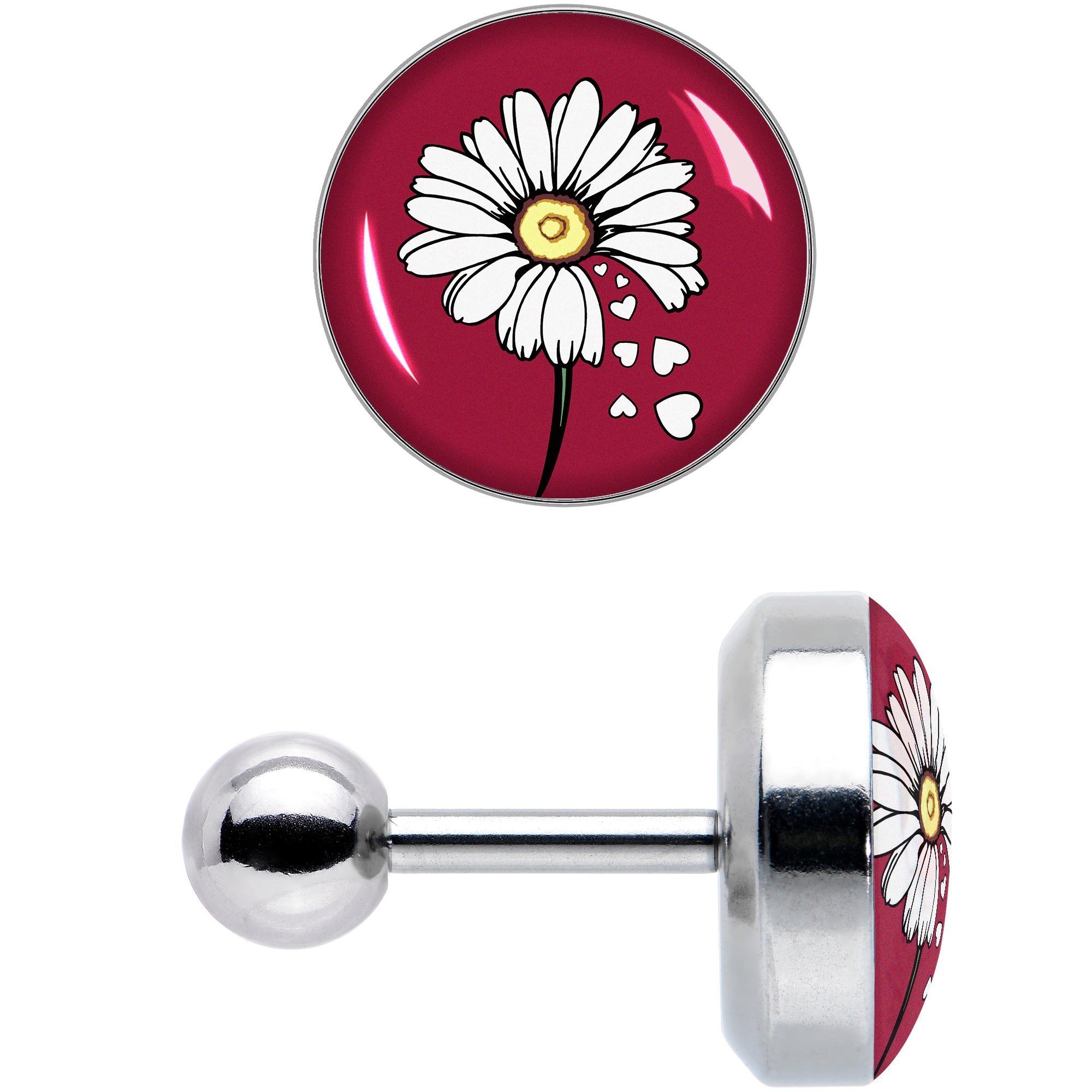 16G 1/4 Love Me Not Flower Tragus Cartilage Earring by Onyx O