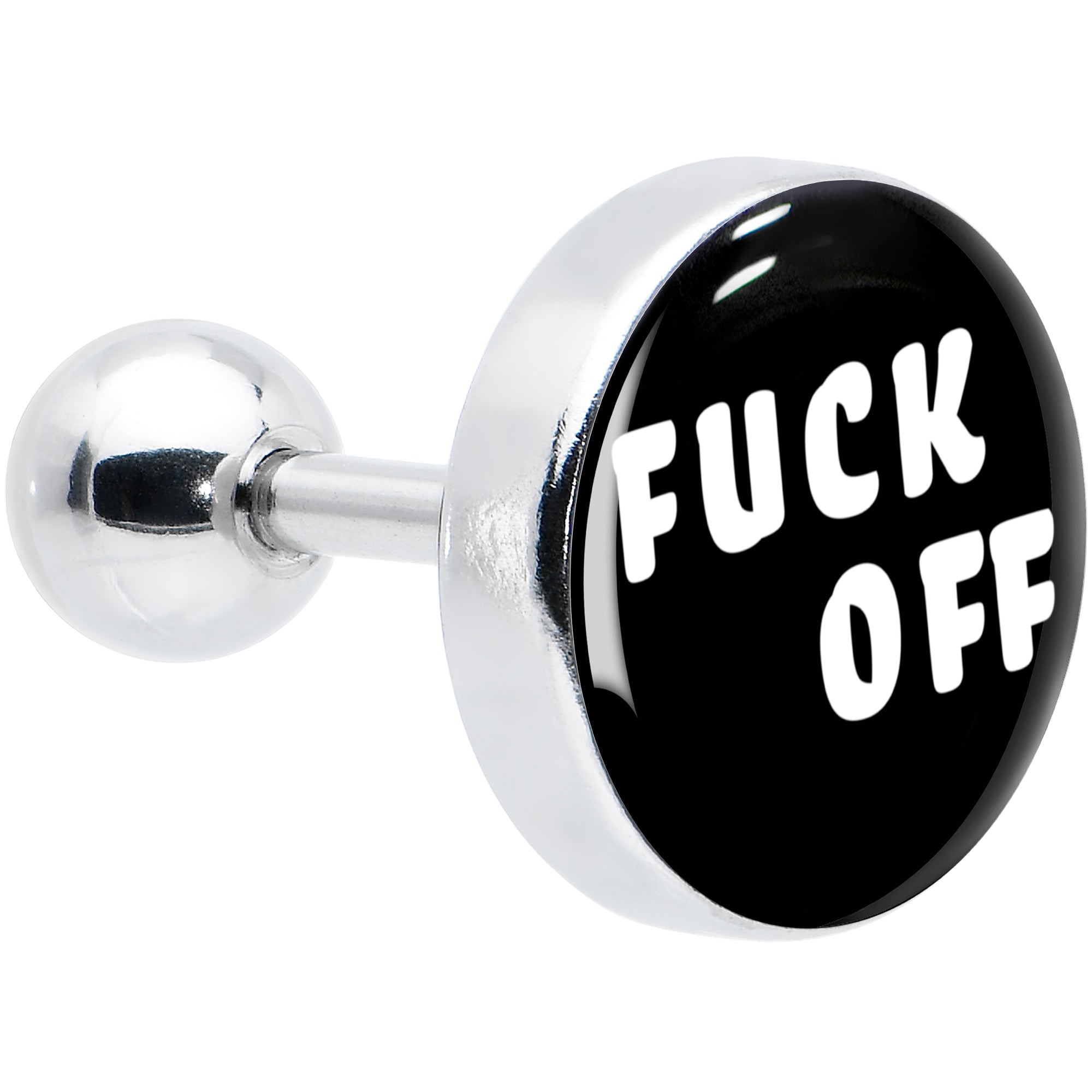 16G 1/4 F*ck Off White Letters Cartilage Tragus Earring