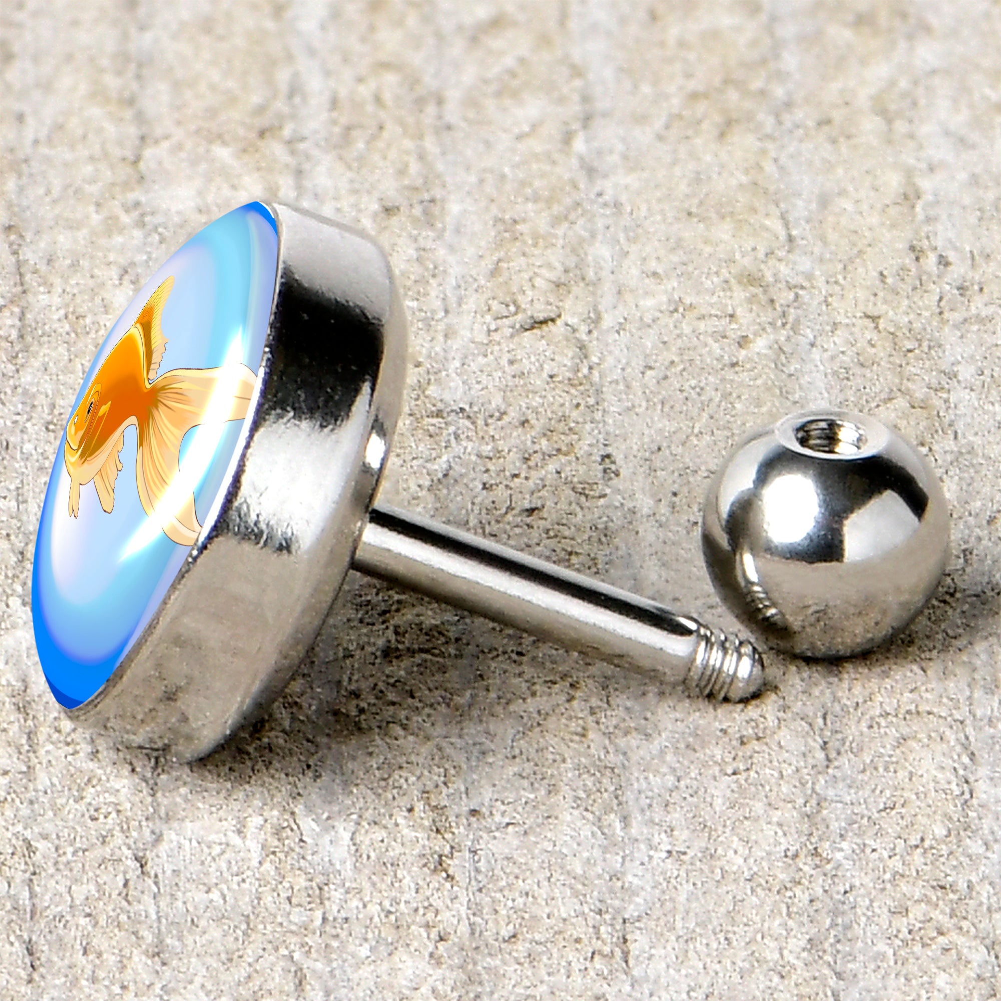 16G 1/4 Gold Fish Cartilage Tragus Earring by Onyx O