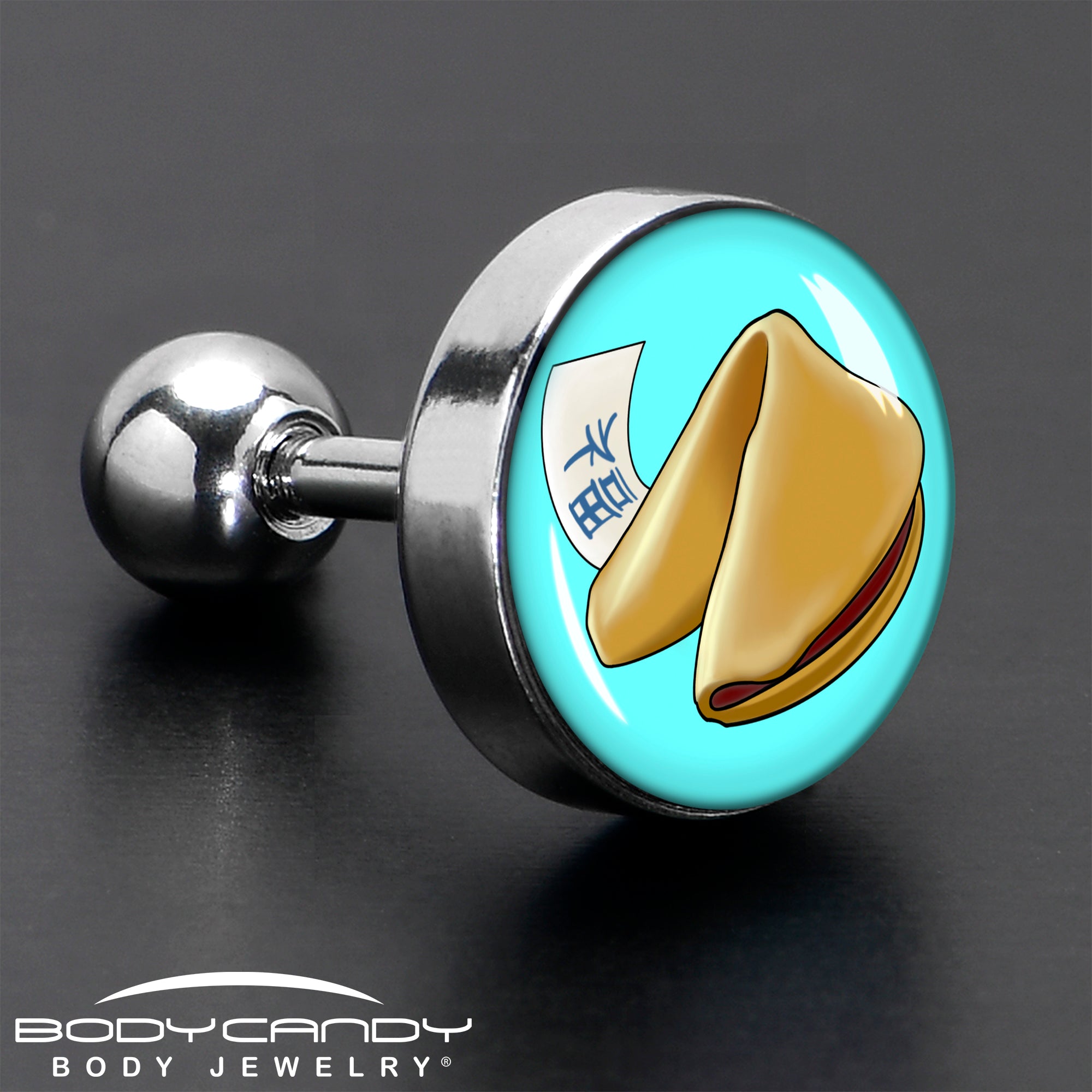 16G 1/4 Fortune Cookie Cartilage Tragus Earring by Onyx O