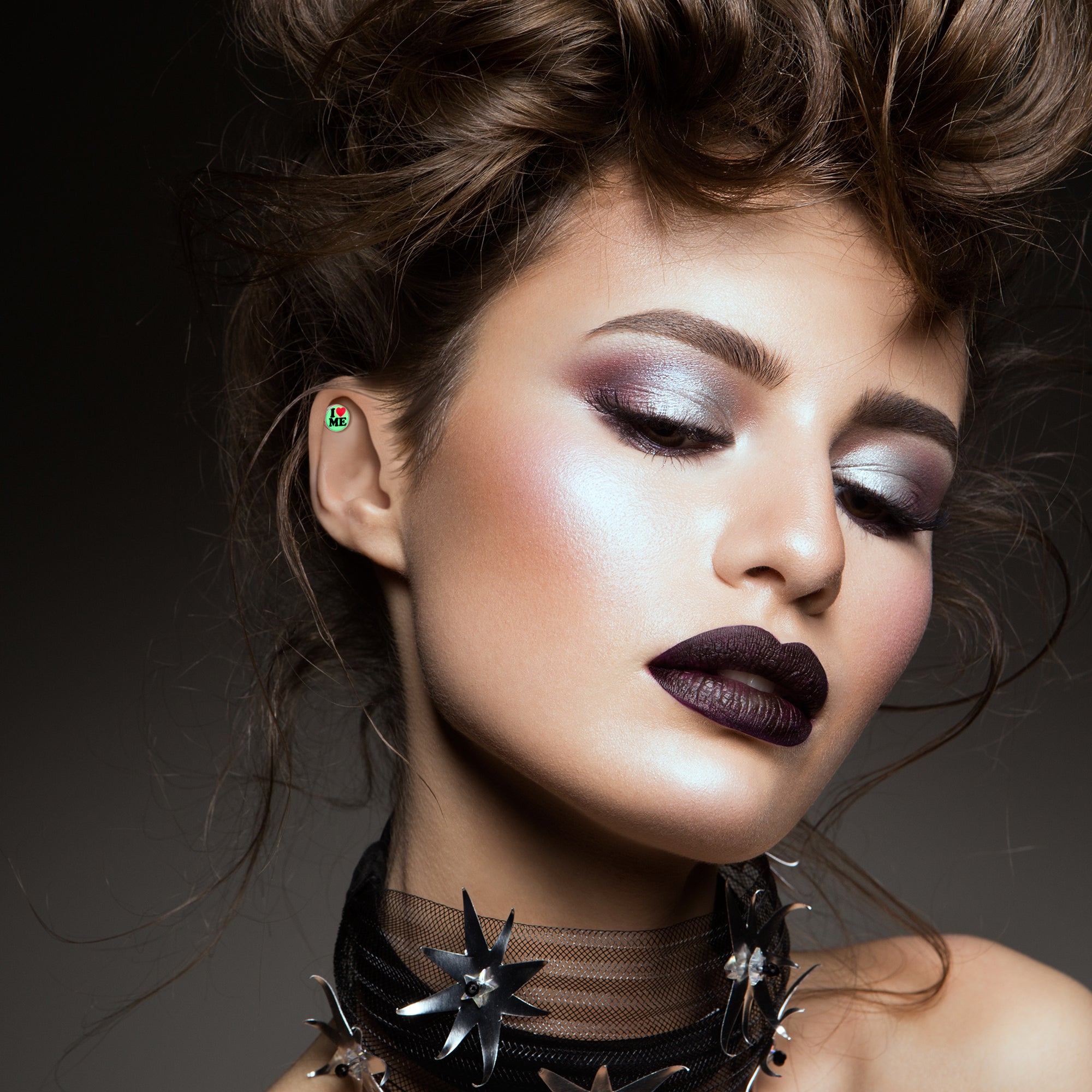 16G 1/4 Glow in the Dark I Love Me Cartilage Tragus Earring