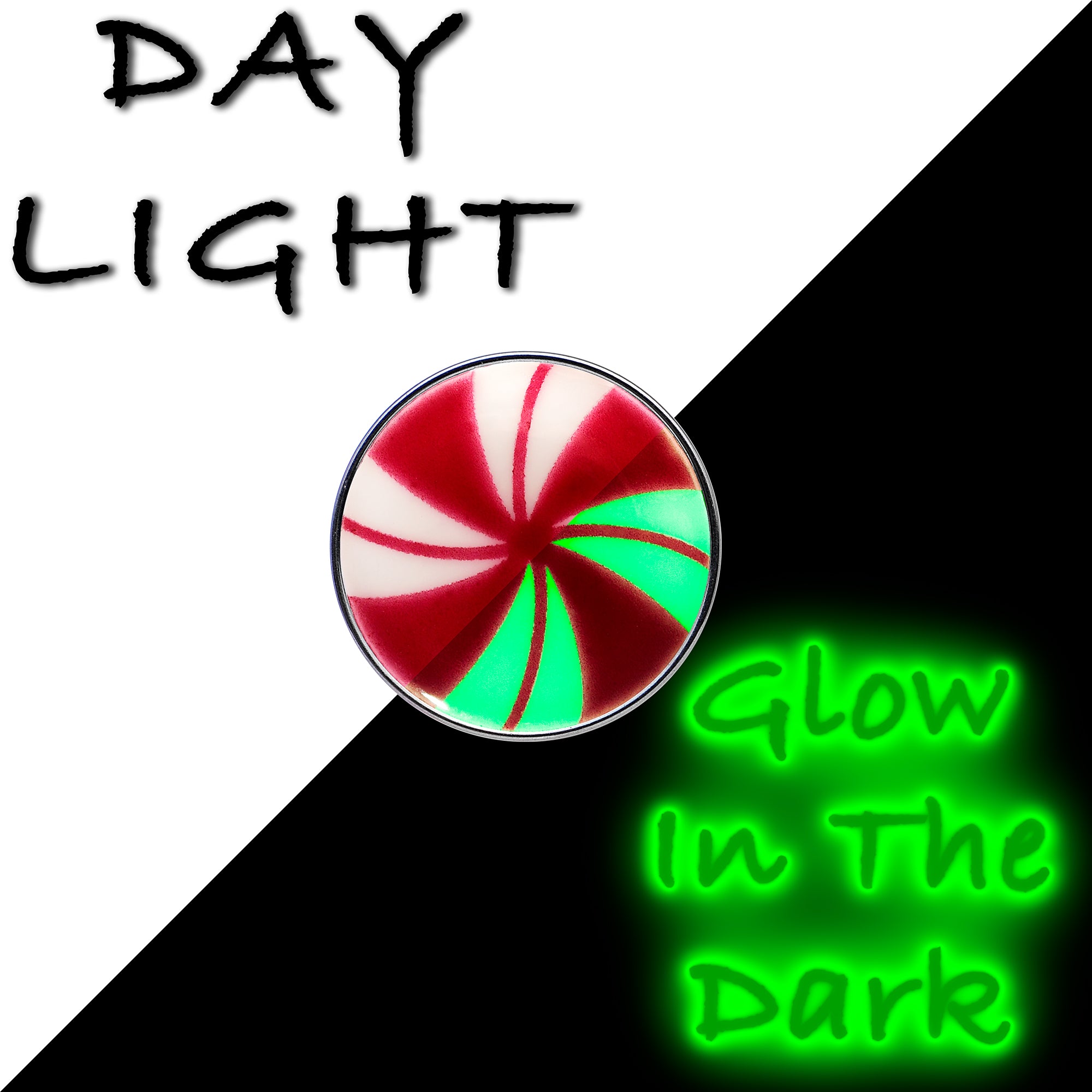 16G Glow in the Dark Holiday Peppermint Candy Tragus Cartilage Earring by Onyx O