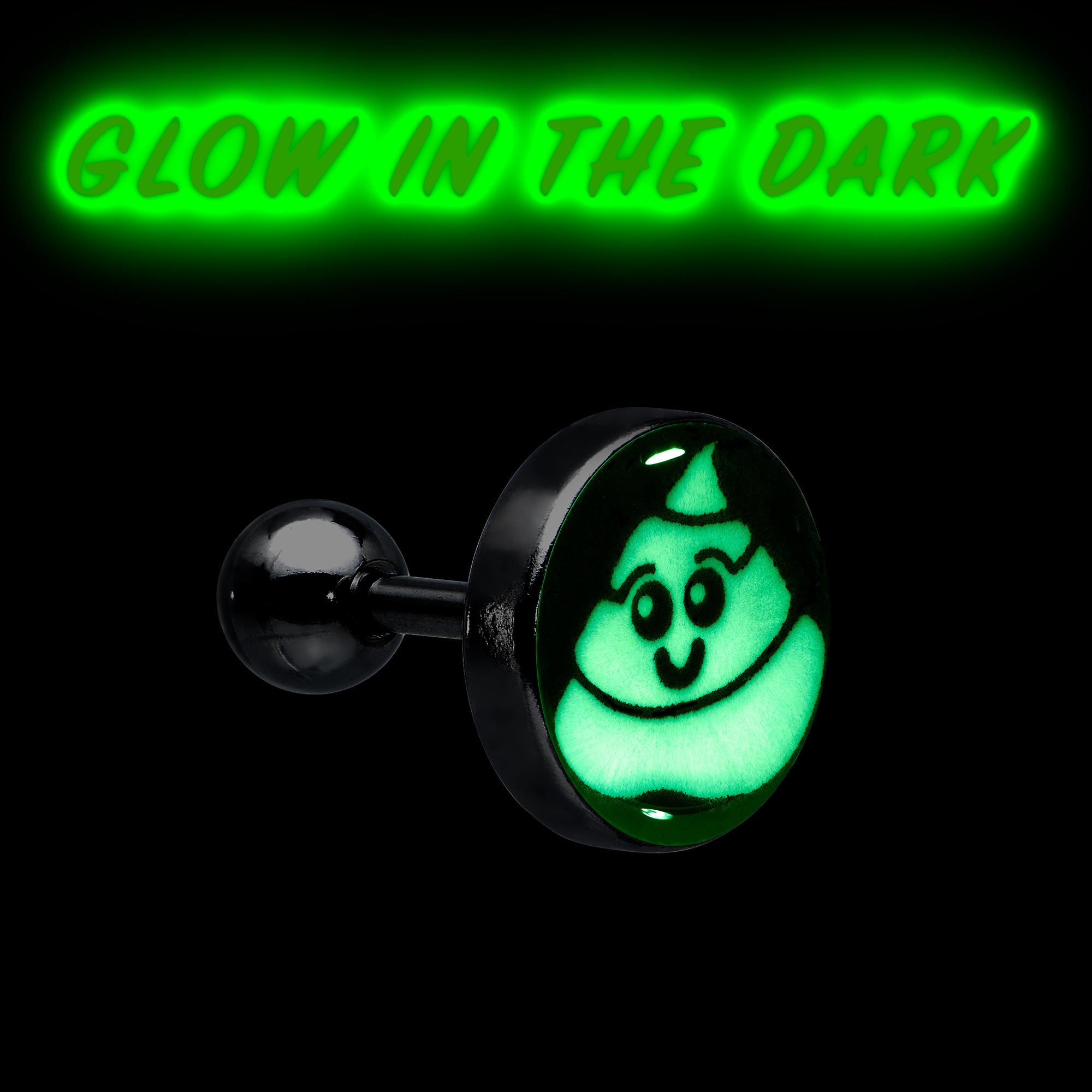 16G Glow in the Dark Poop Tragus Cartilage Earring by Onyx O