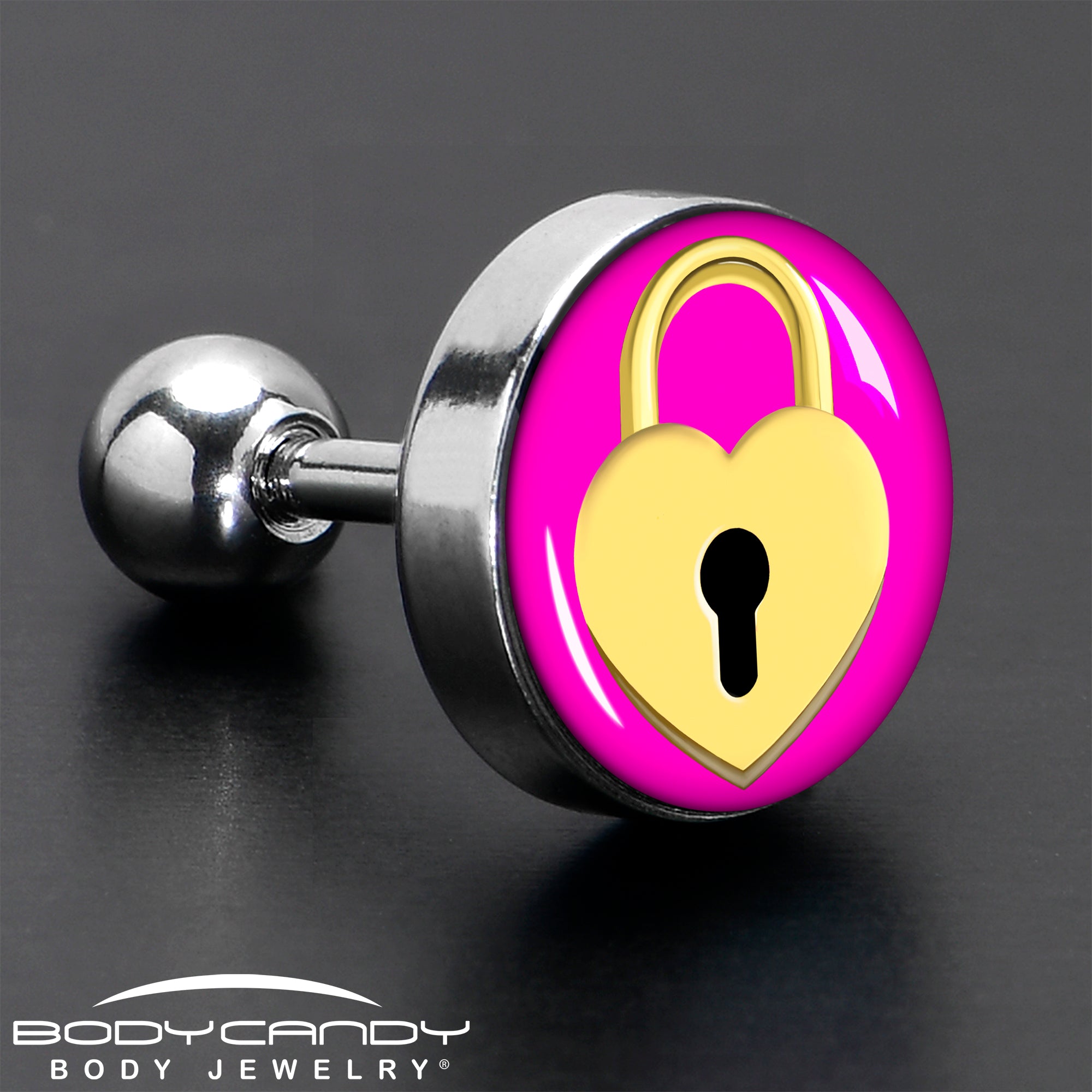 16G 1/4 Heart Lock Cartilage Tragus Earring by Onyx O