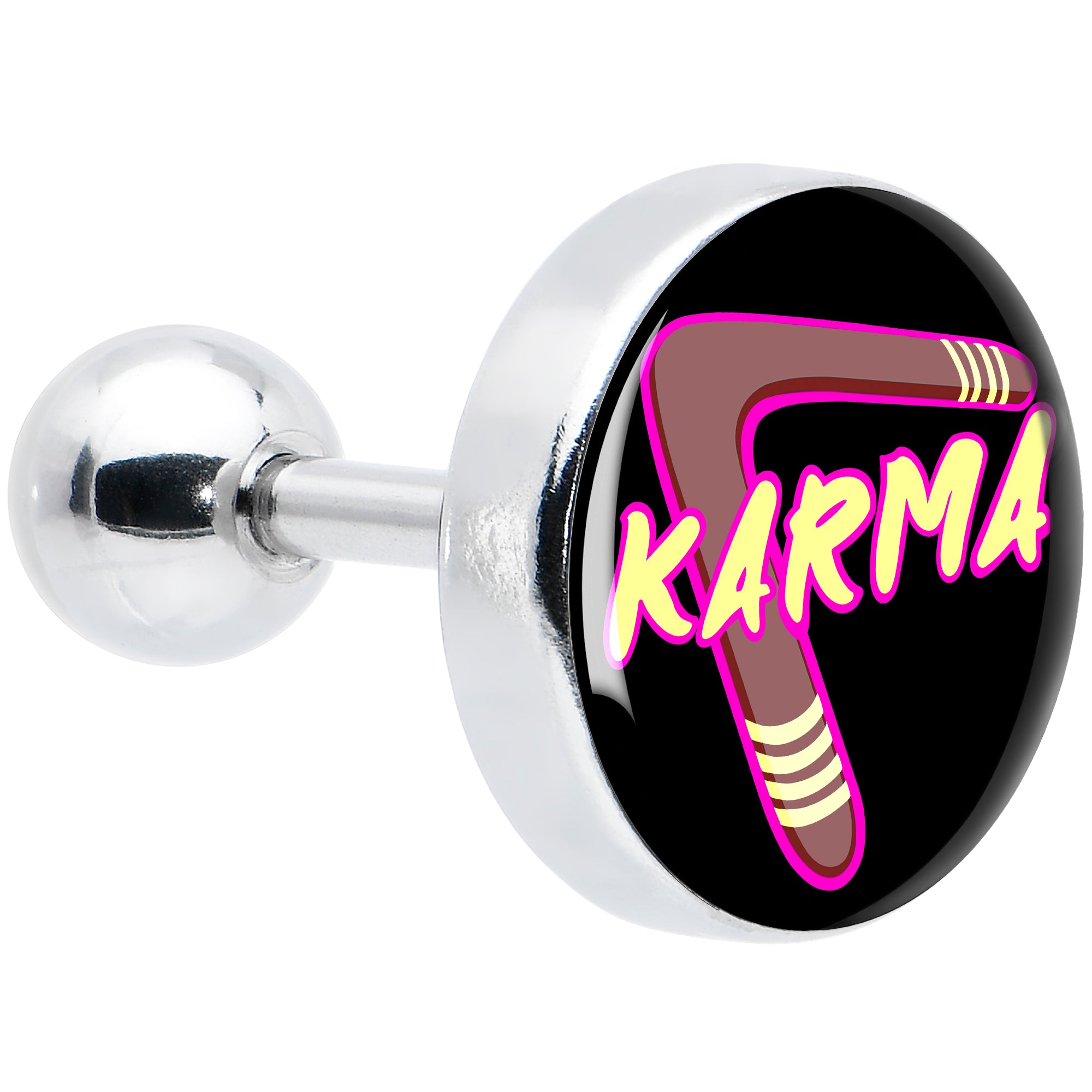 16G 1/4 Karmic Boomerang Tragus Cartilage Earring by Onyx O