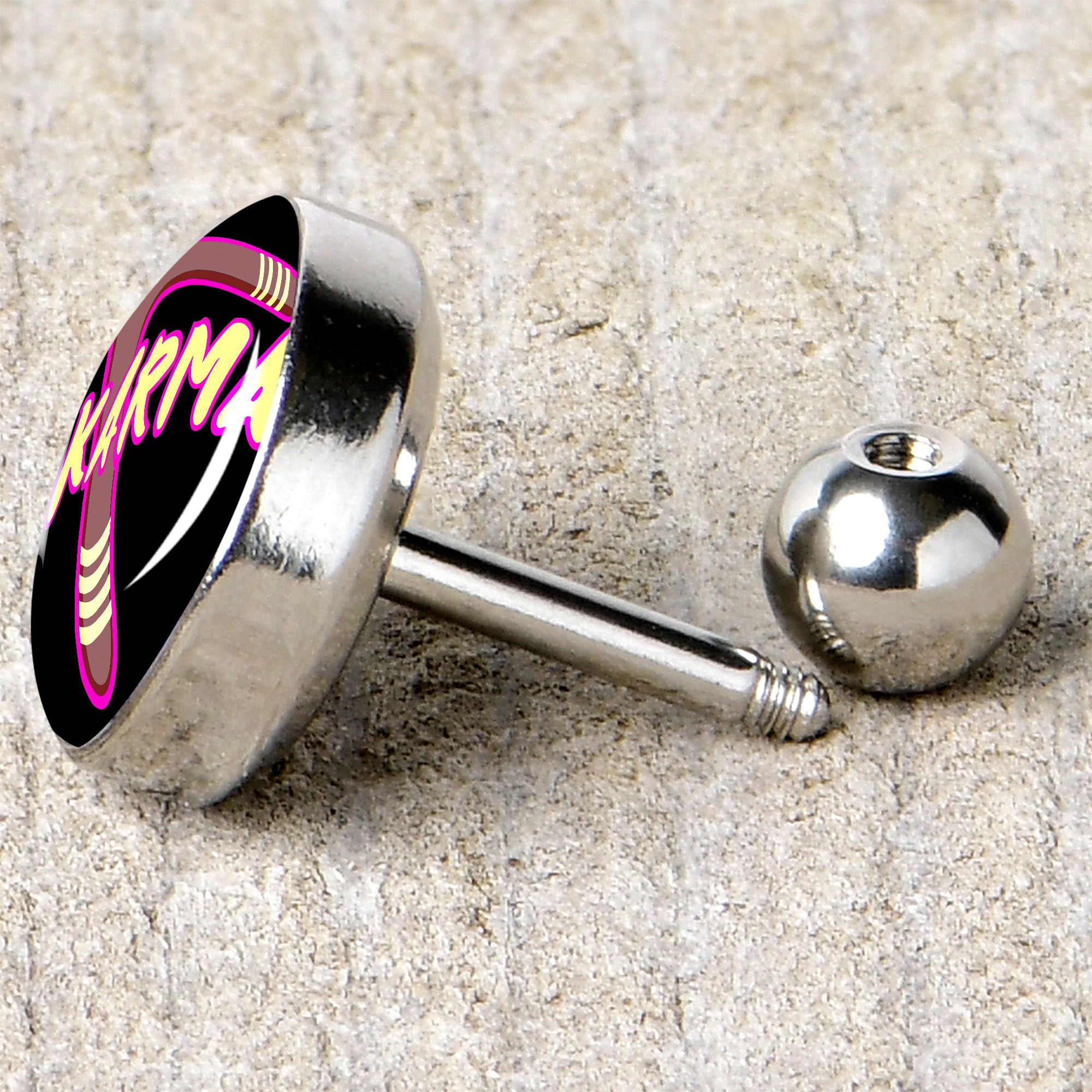 16G 1/4 Karmic Boomerang Tragus Cartilage Earring by Onyx O