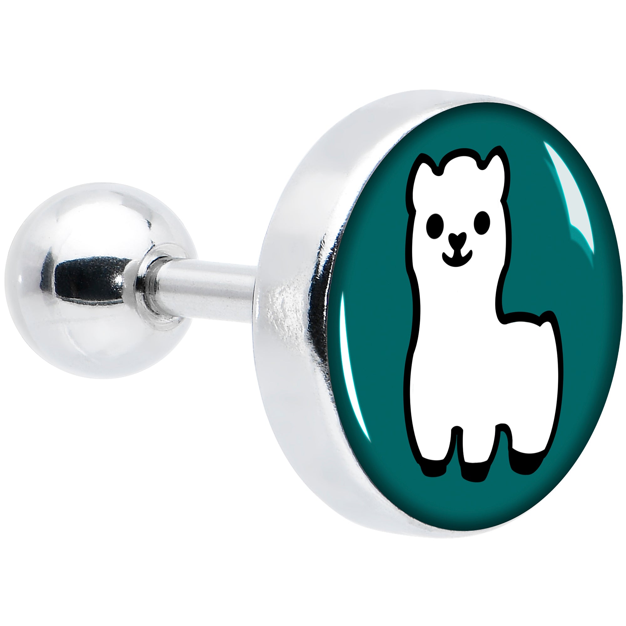 16G 1/4 White Llama Cartilage Tragus Earring by Onyx O