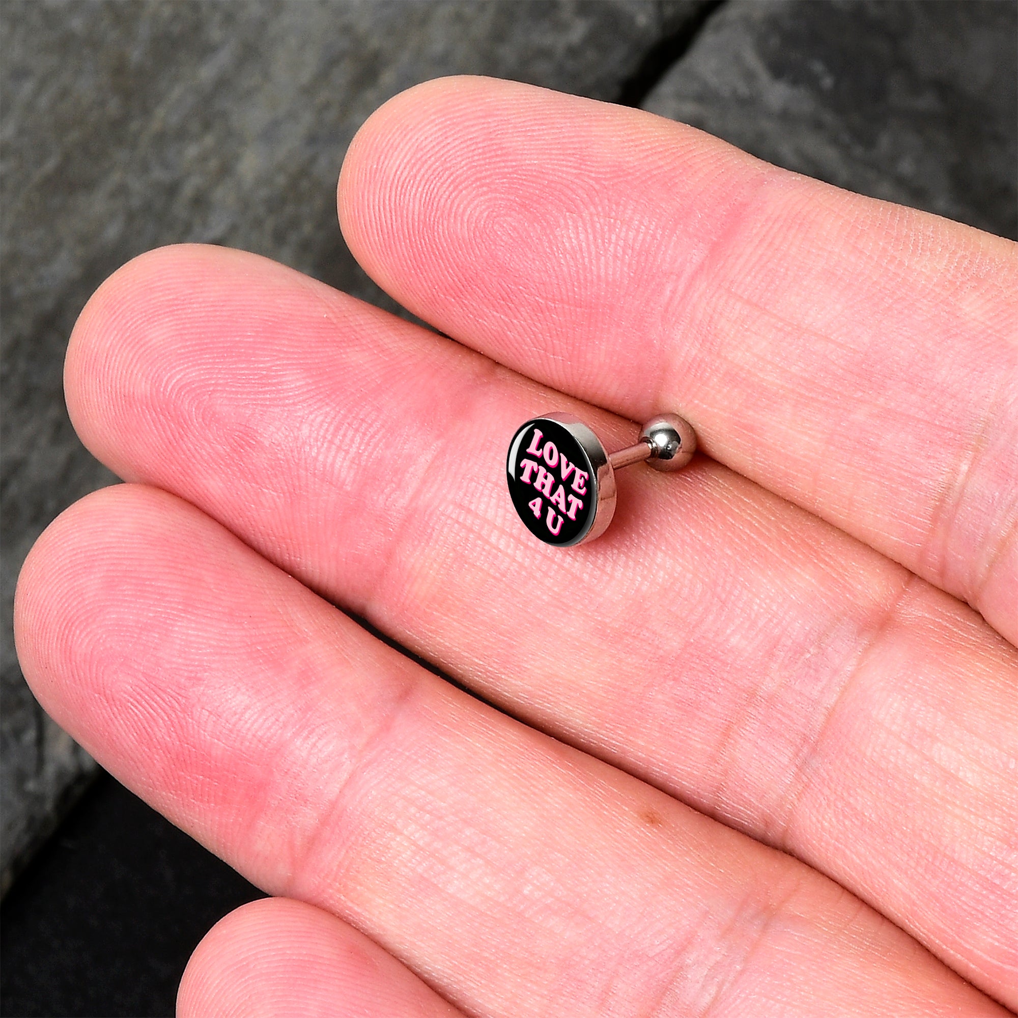 16G 1/4 Love That 4 You Cartilage Tragus Earring by Onyx O