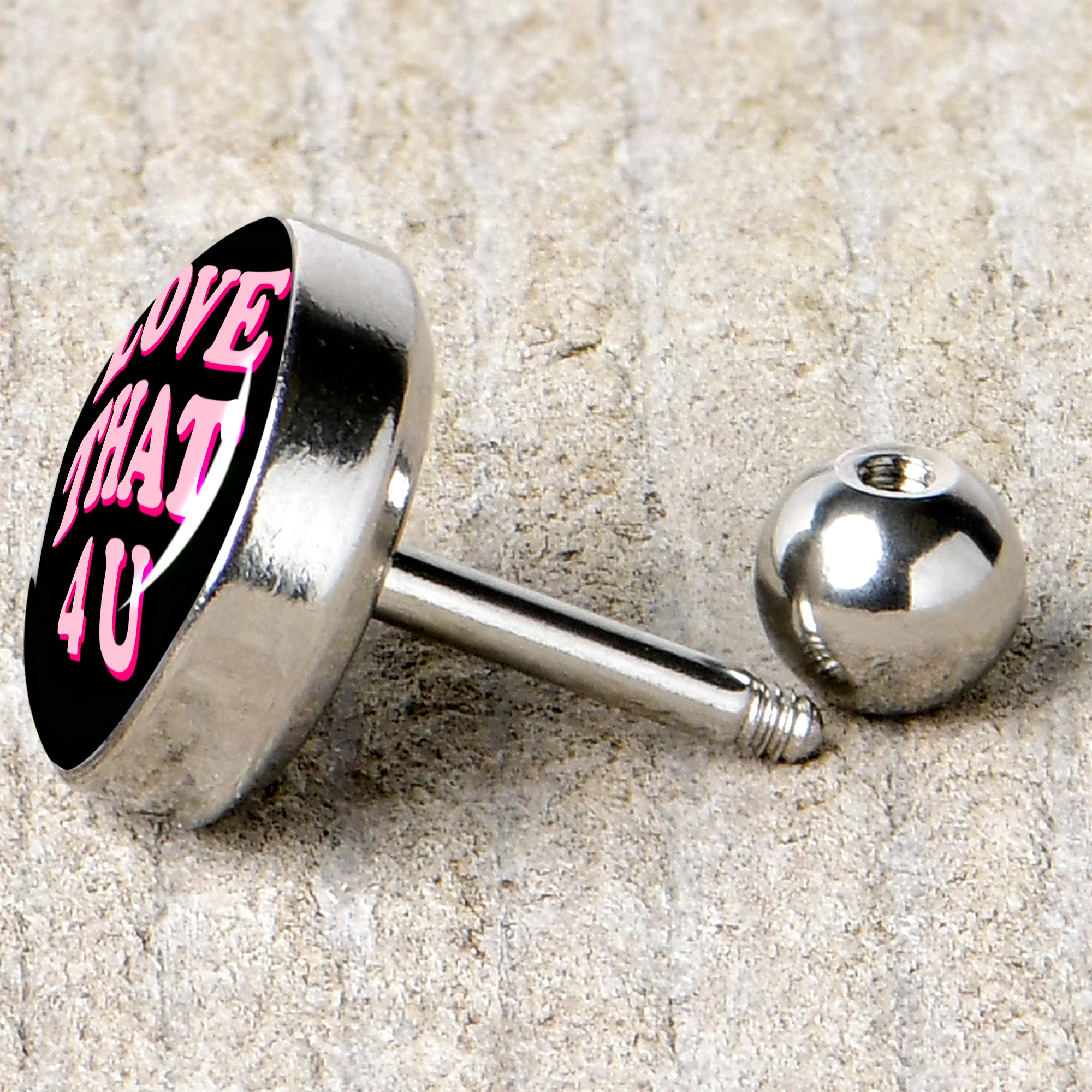 16G 1/4 Love That 4 You Cartilage Tragus Earring by Onyx O