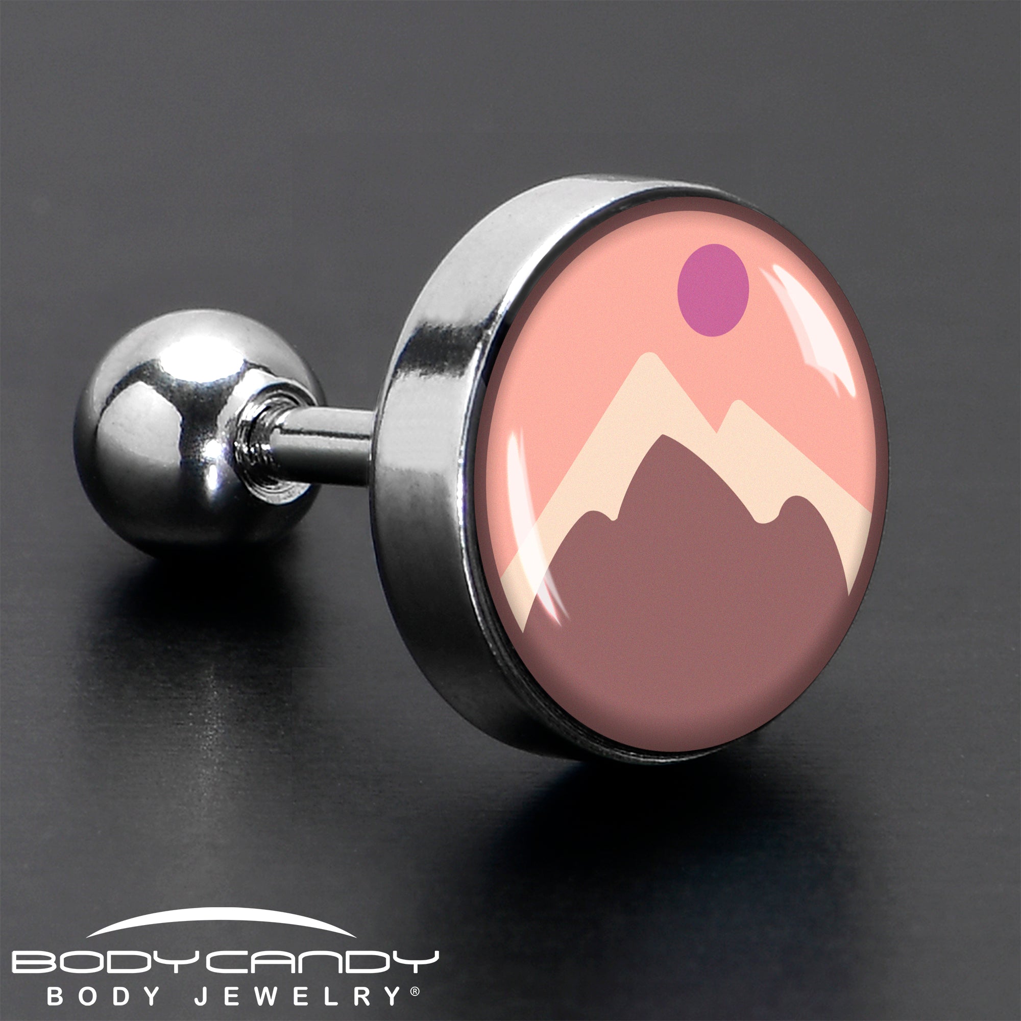 16G 1/4 Mountain Sunrise Tragus Cartilage Earring by Onyx O