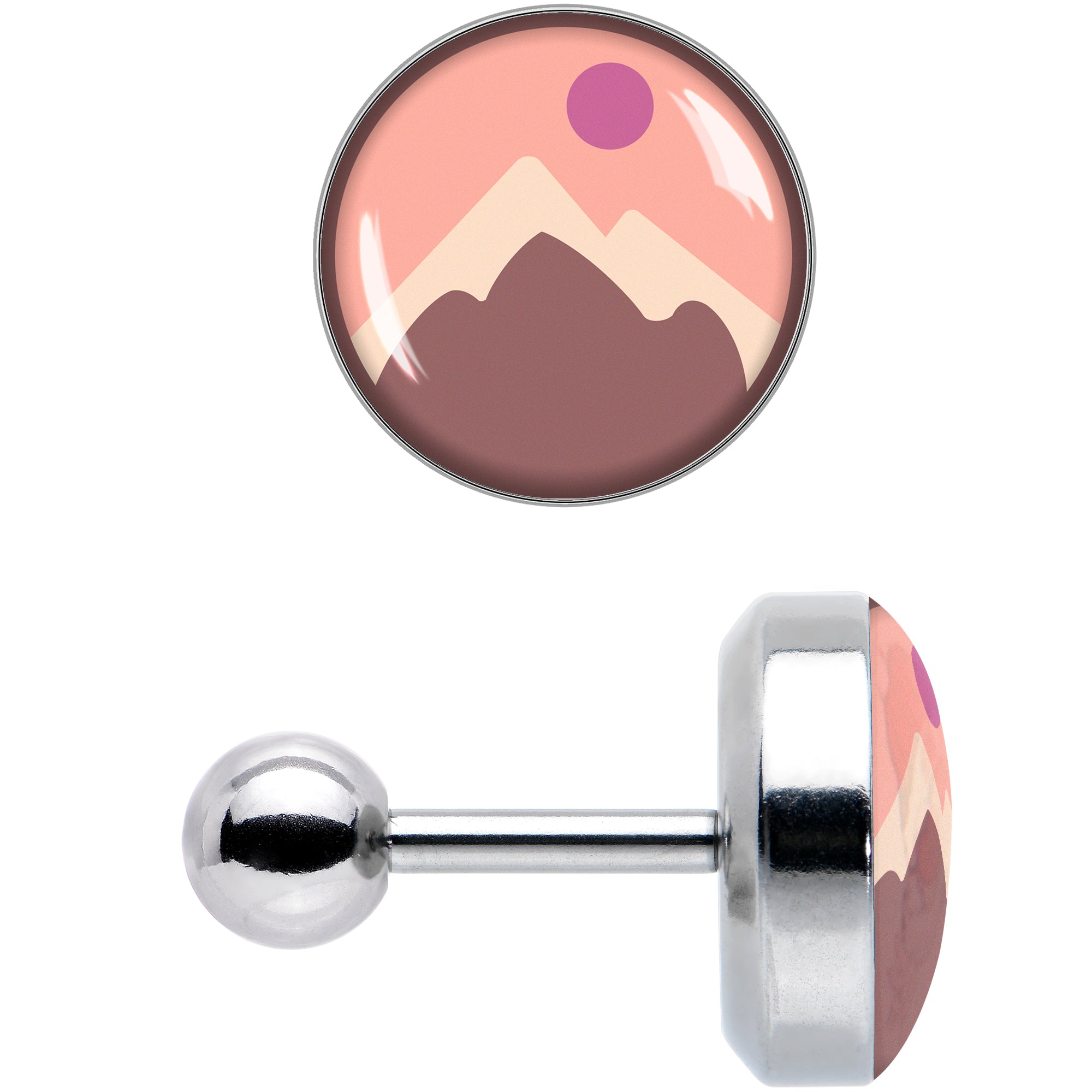 16G 1/4 Mountain Sunrise Tragus Cartilage Earring by Onyx O