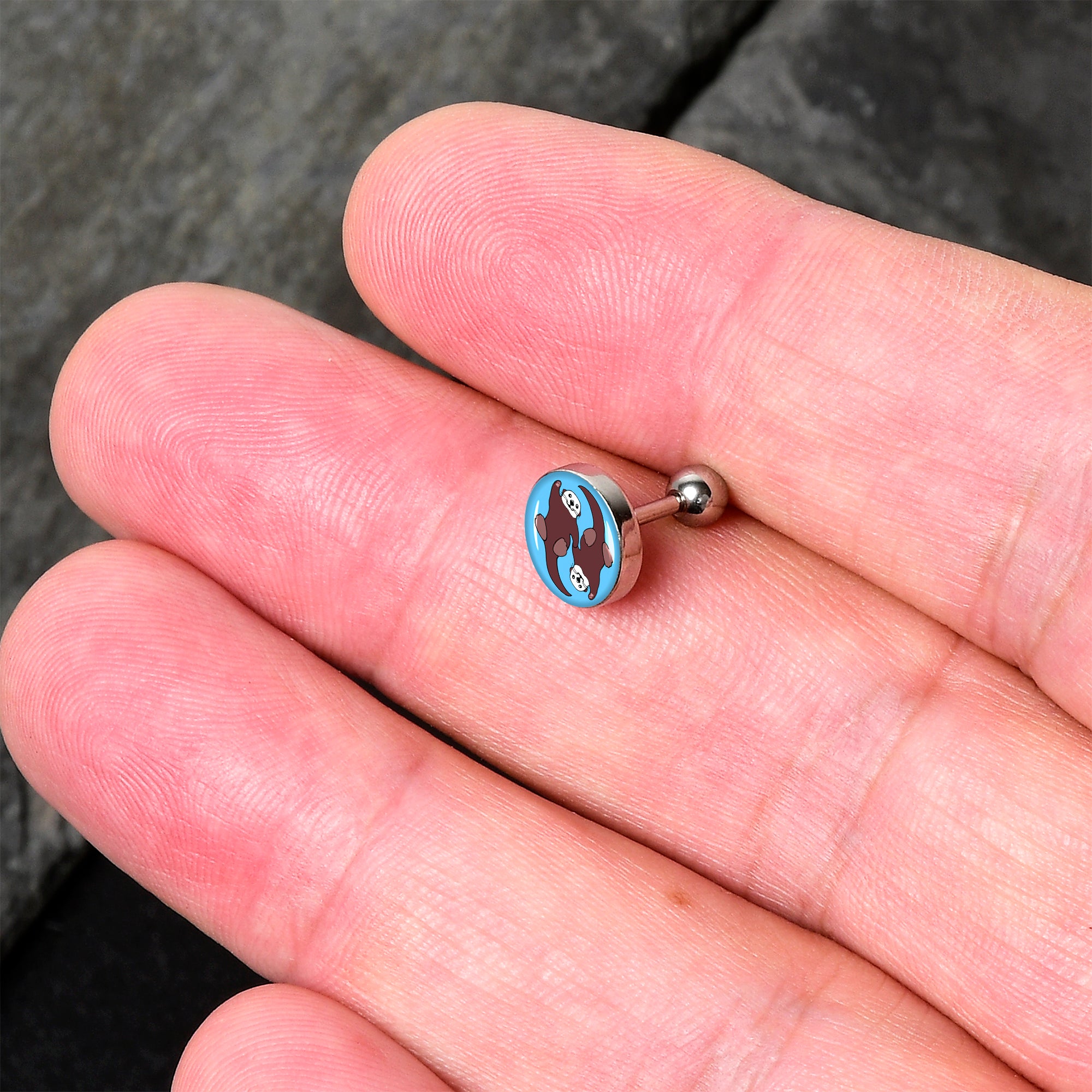 16G 1/4 Oh My Otters Animal Tragus Cartilage Earring by Onyx O