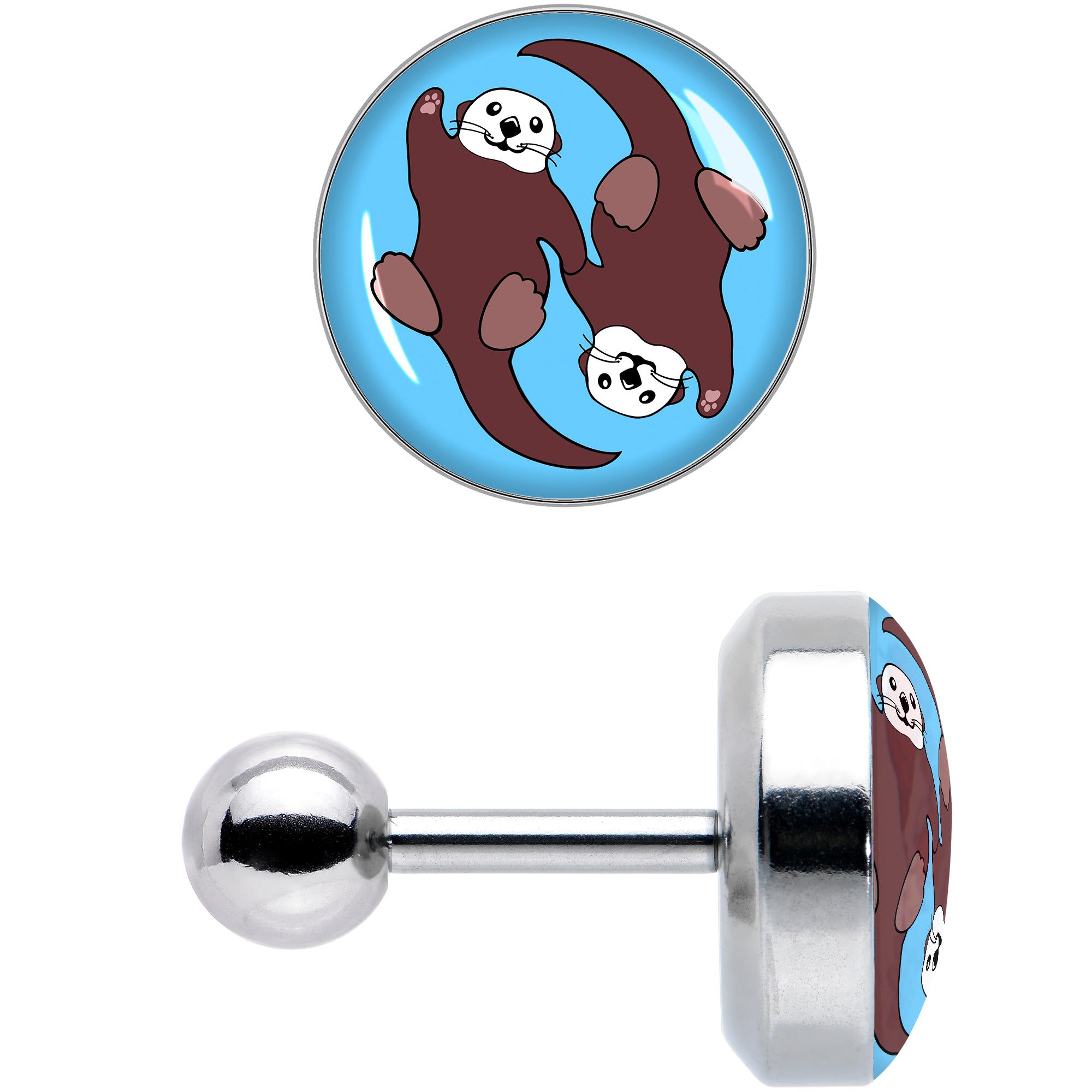 16G 1/4 Oh My Otters Animal Tragus Cartilage Earring by Onyx O