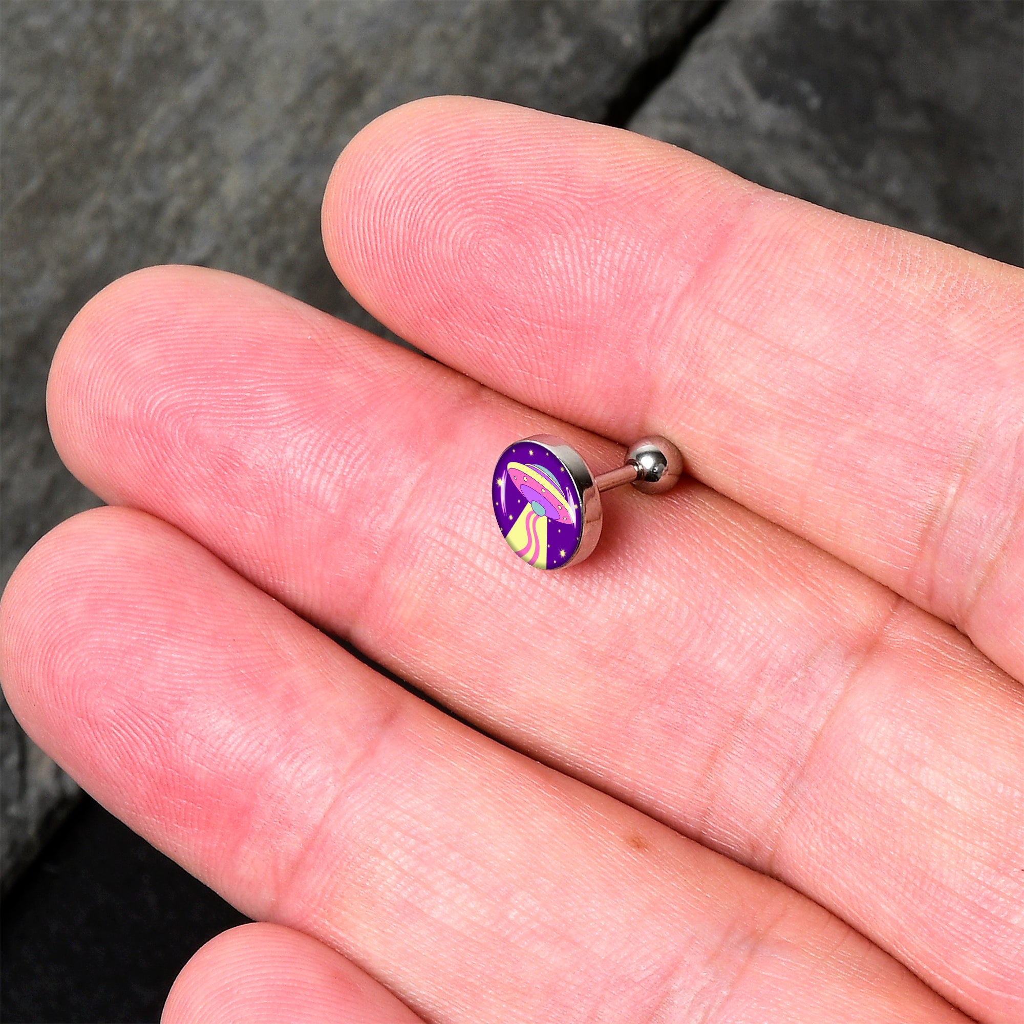 16G 1/4 Style Space Invasion Tragus Cartilage Earring by Onyx O