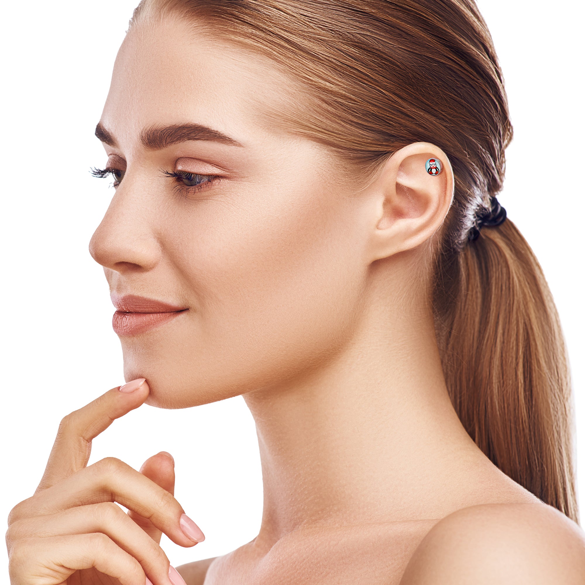 16G 1/4 Snowfall Holiday Penguin Tragus Cartilage Earring by Onyx O