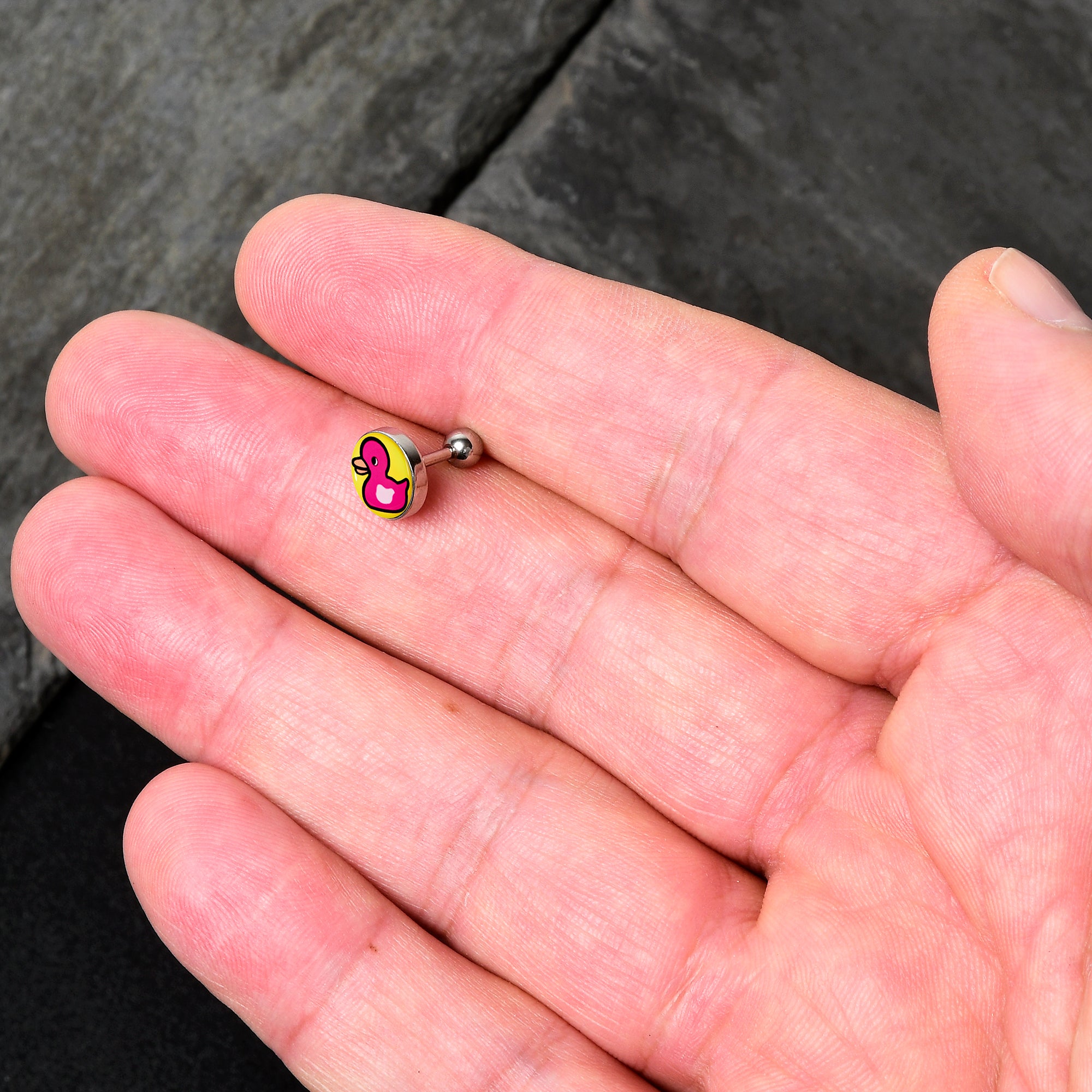 16G 1/4 Pink Ducky Cartilage Tragus Earring by Onyx O