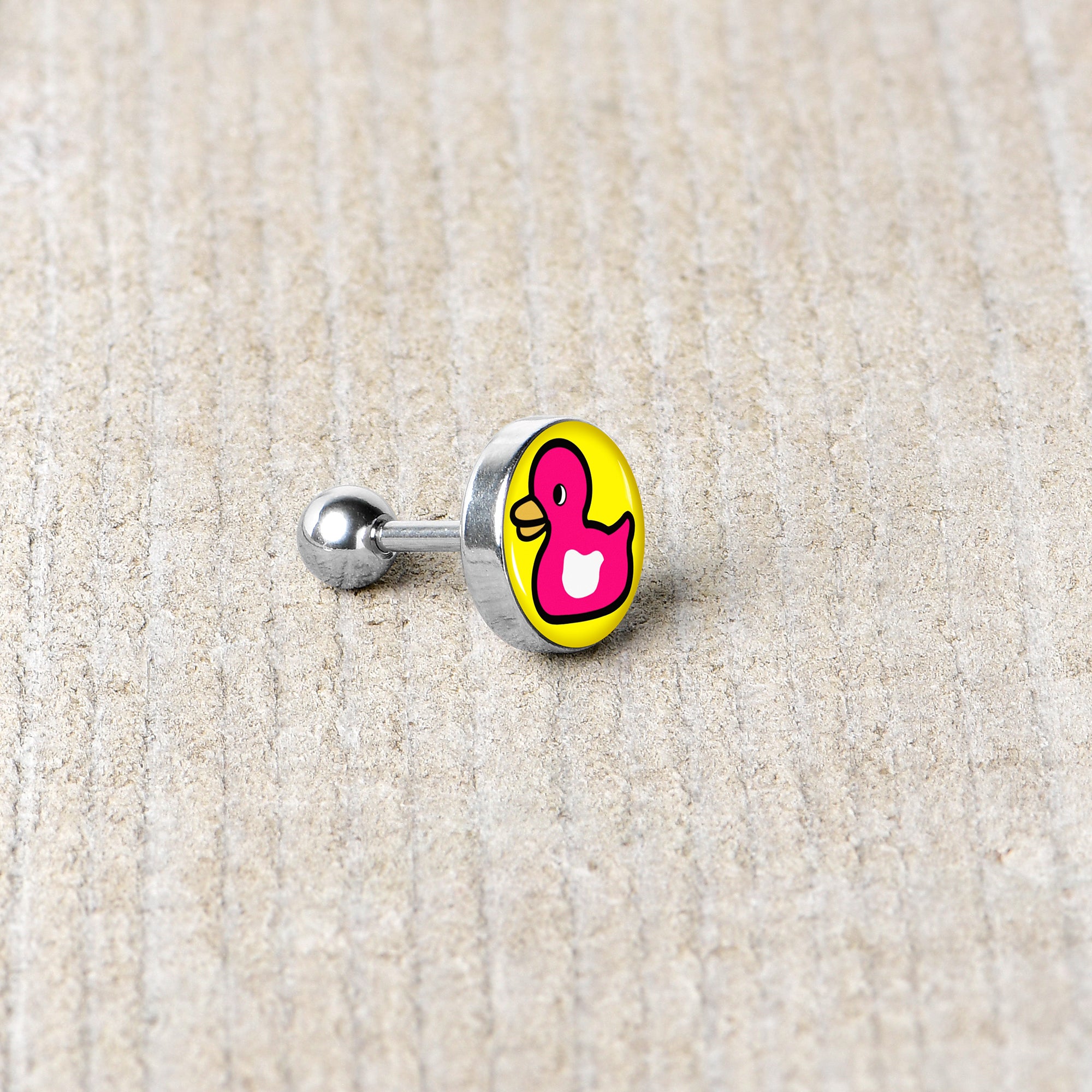 16G 1/4 Pink Ducky Cartilage Tragus Earring by Onyx O