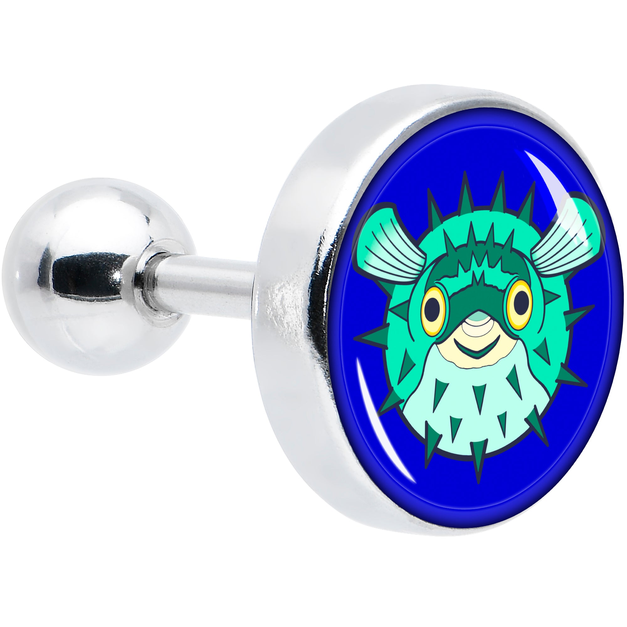 16G 1/4 Pufferfish Cartilage Tragus Earring by Onyx O