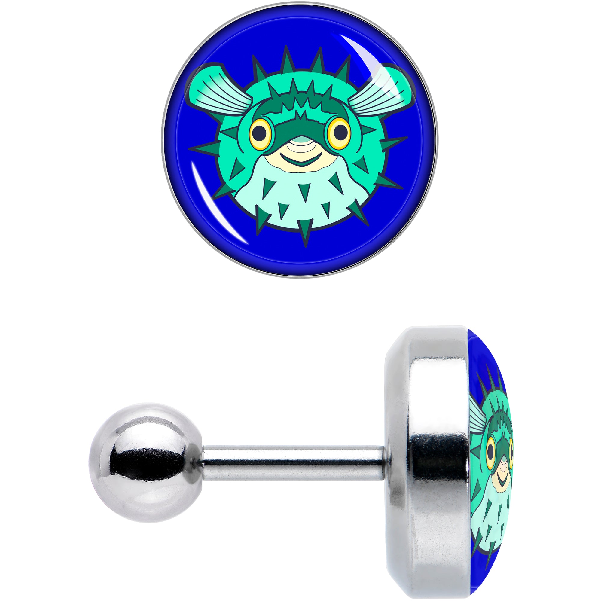 16G 1/4 Pufferfish Cartilage Tragus Earring by Onyx O