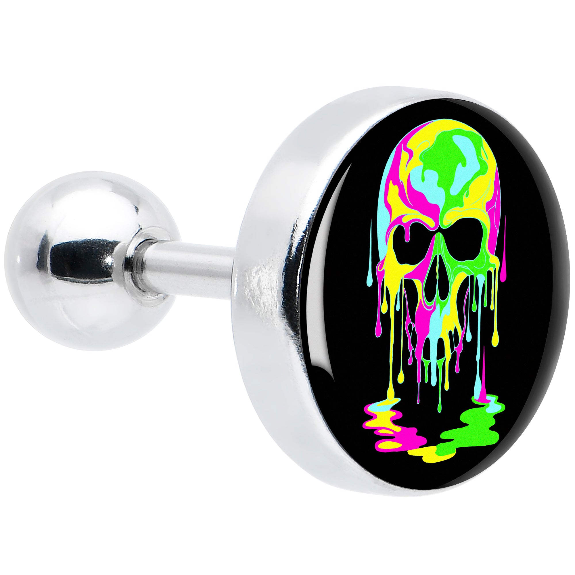 16G 1/4 Ultra Bright Melting Skull Tragus Cartilage Earring by Onyx O