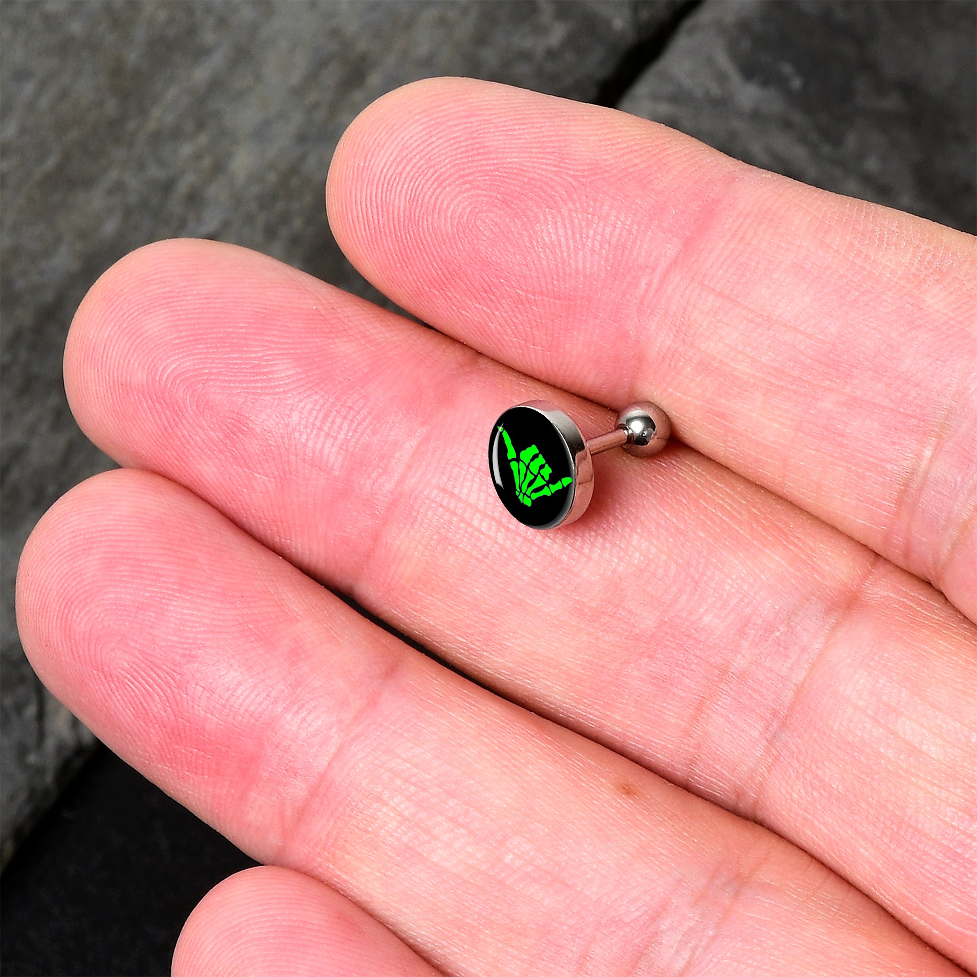 16G 1/4 Shaka Hand Cartilage Tragus Earring by Onyx O