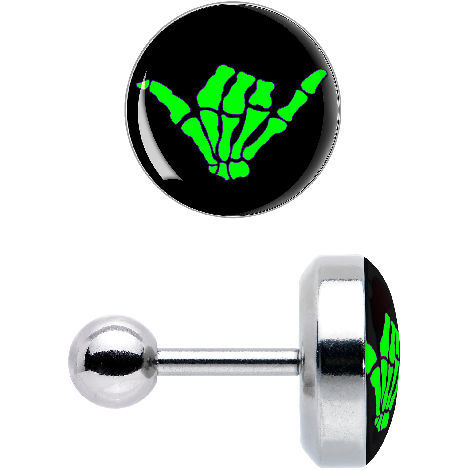 16G 1/4 Shaka Hand Cartilage Tragus Earring by Onyx O