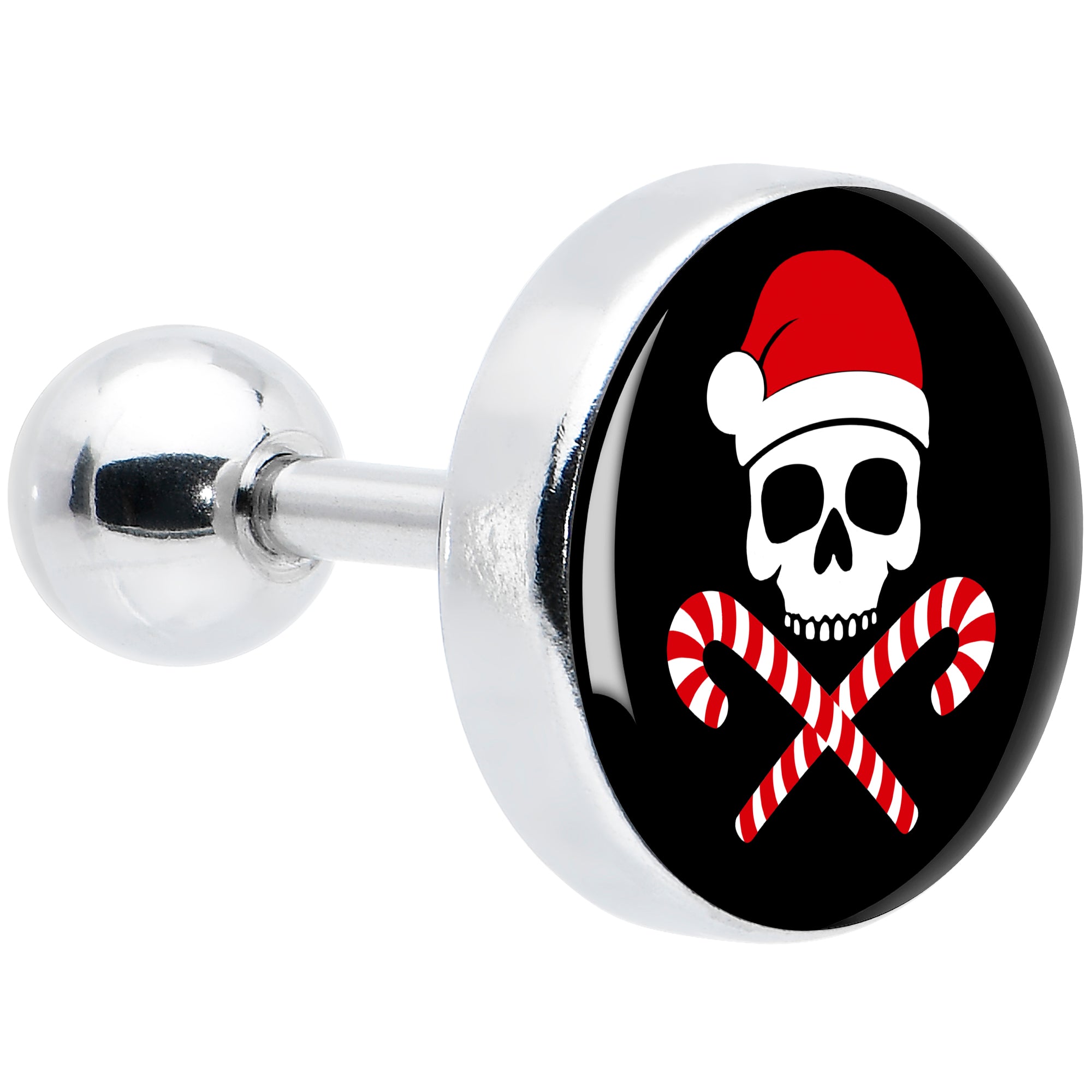 16G 1/4 Santa Pirate Candy Cane Tragus Cartilage Earring by Onyx O