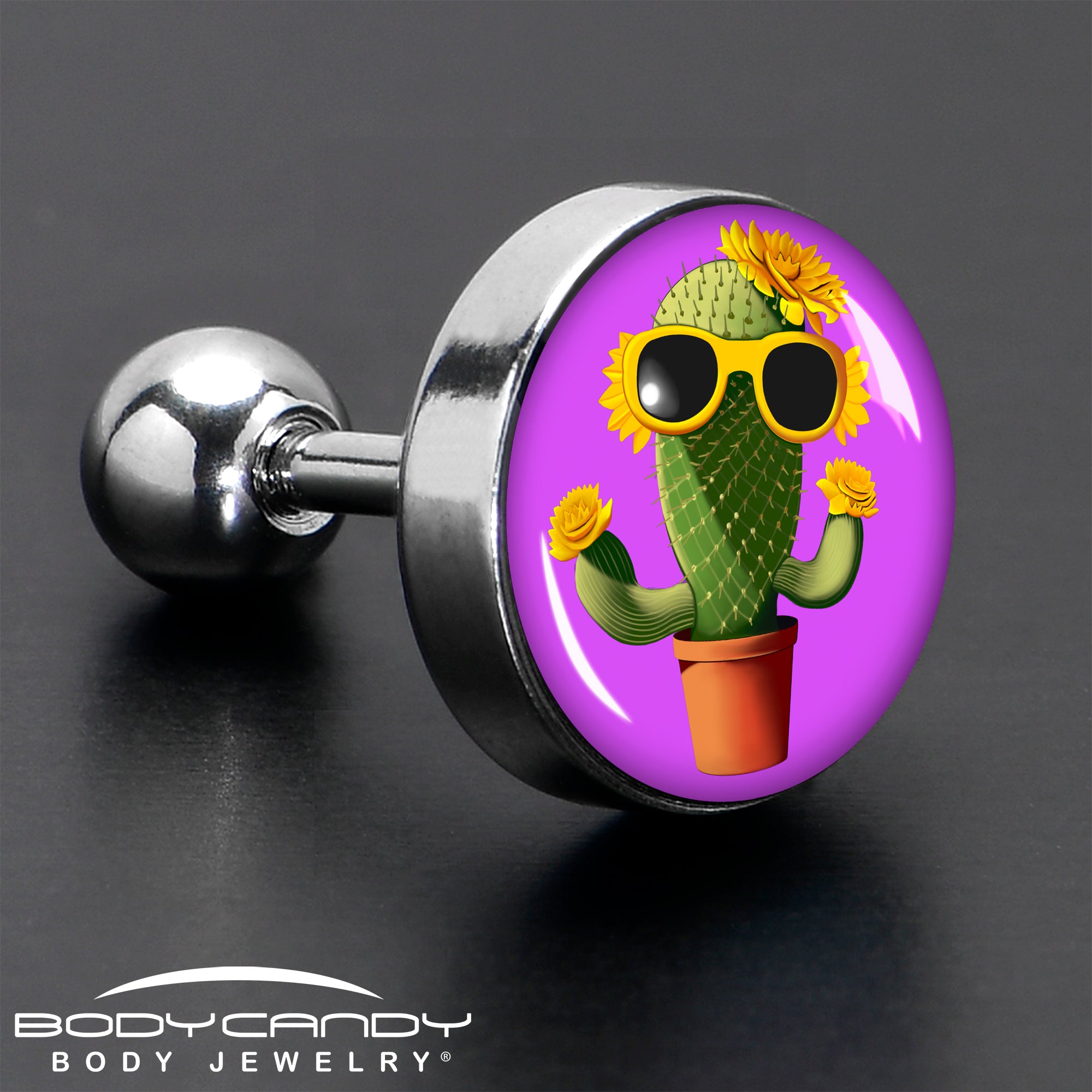 16G 1/4 Sunflower Cactus Cartilage Tragus Earring by Onyx O