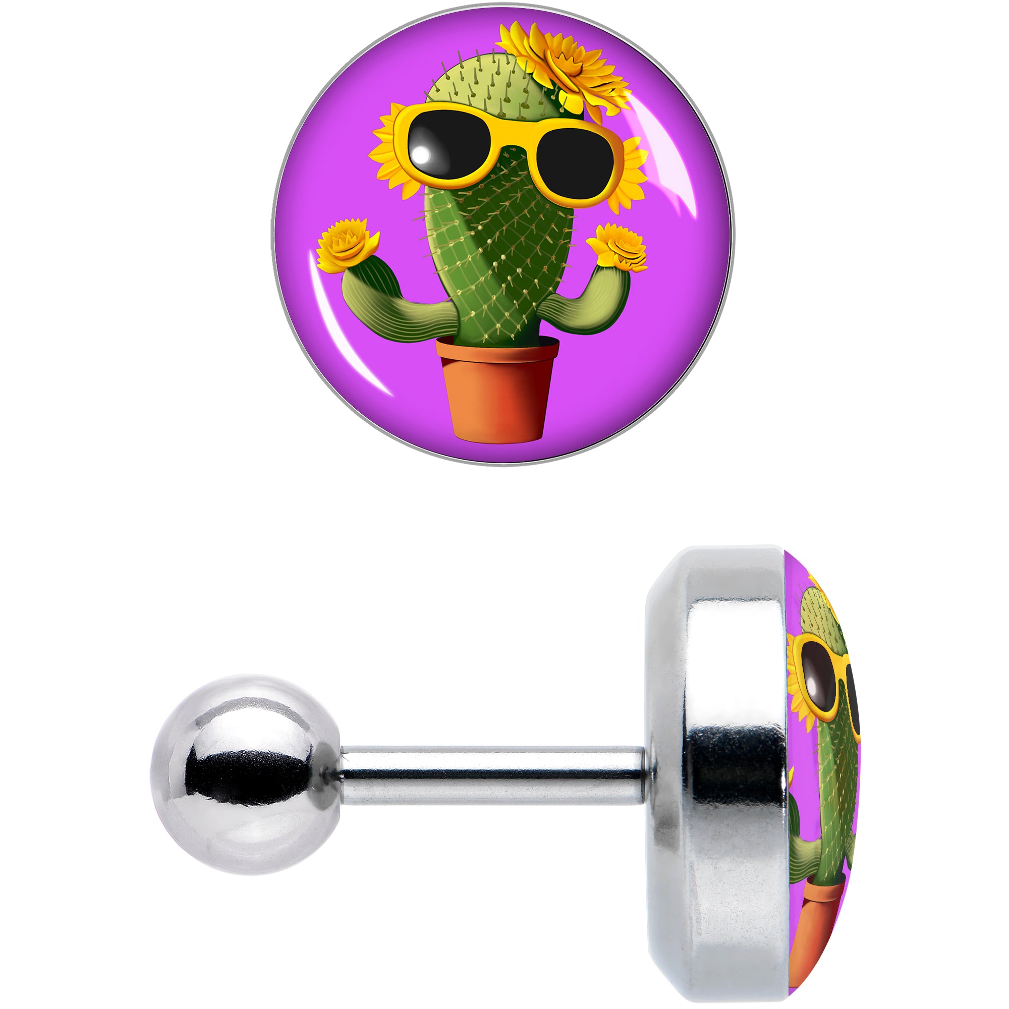 16G 1/4 Sunflower Cactus Cartilage Tragus Earring by Onyx O