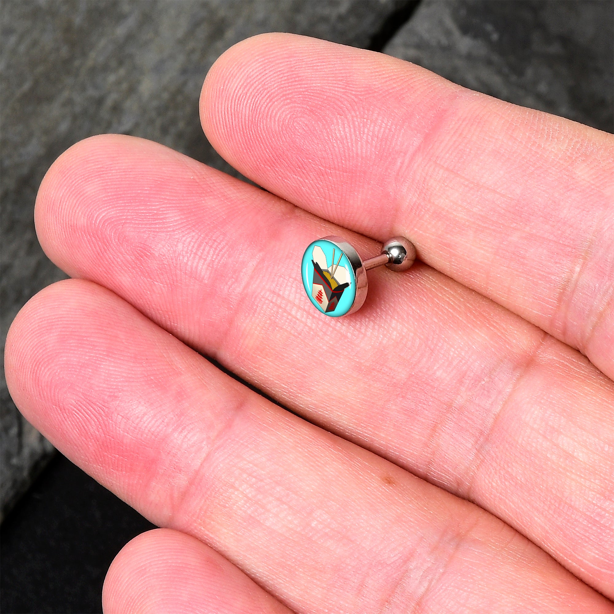 16G 1/4 Chinese Take Out Cartilage Tragus Earring by Onyx O