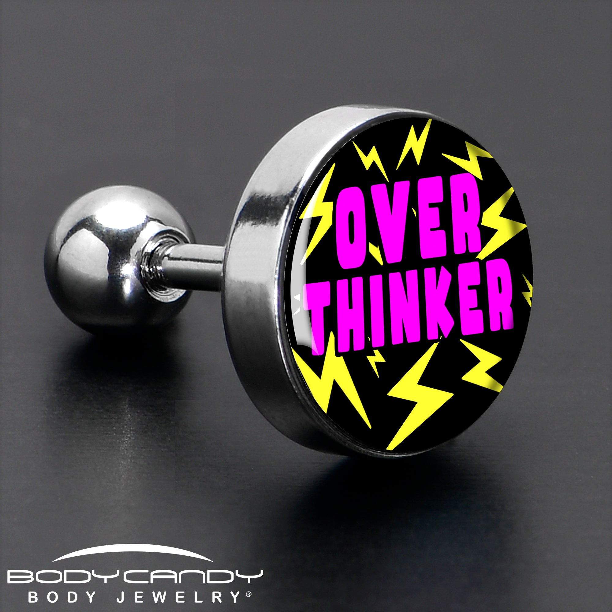 16G 1/4 Over Thinker Impact Tragus Cartilage Earring by Onyx O