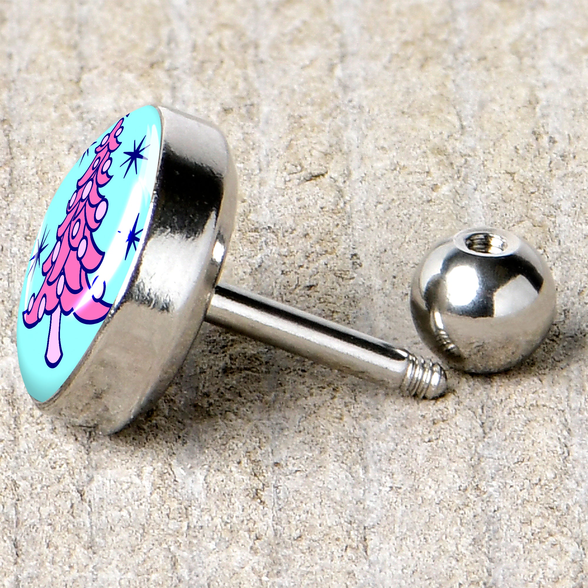 16G 1/4 Pastel Christmas Tree Tragus Cartilage Earring by Onyx O