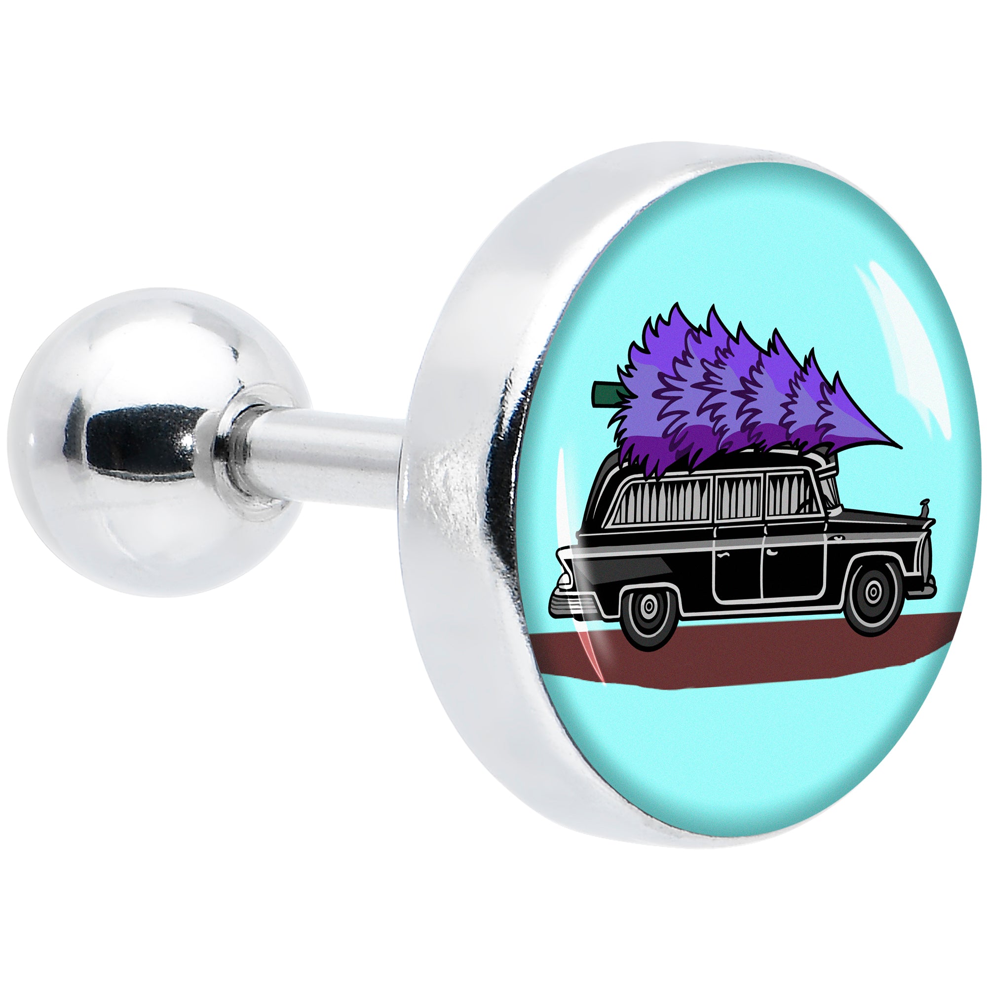 16G 1/4 Holiday Christmas Hearse Tragus Cartilage Earring by Onyx O