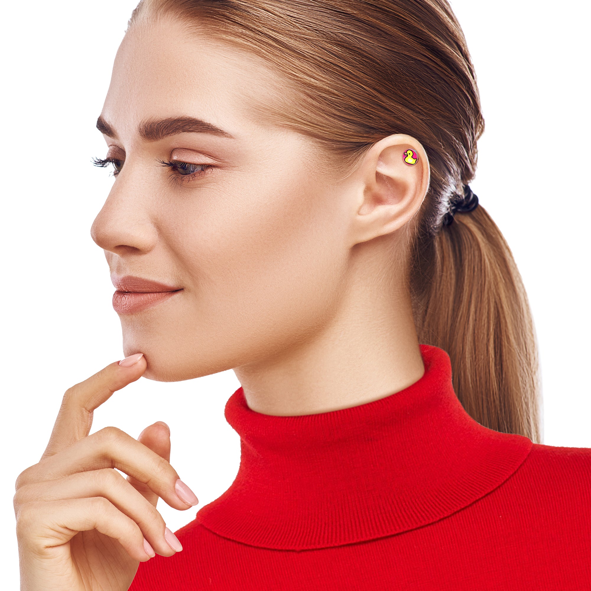 16G 1/4 Yellow Ducky Cartilage Tragus Earring by Onyx O