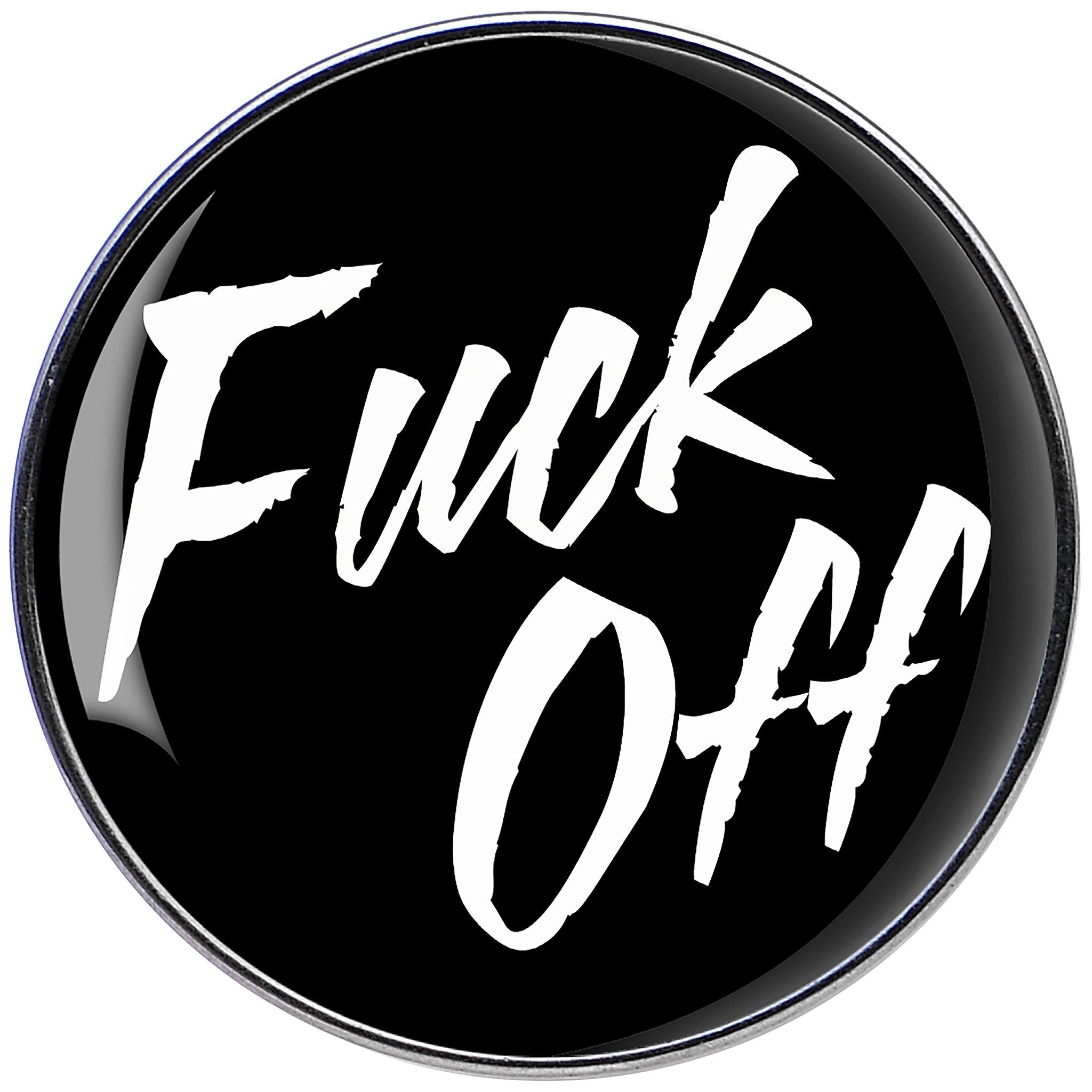 Stainless Steel Black and White F*ck Off Barbell Tongue Ring