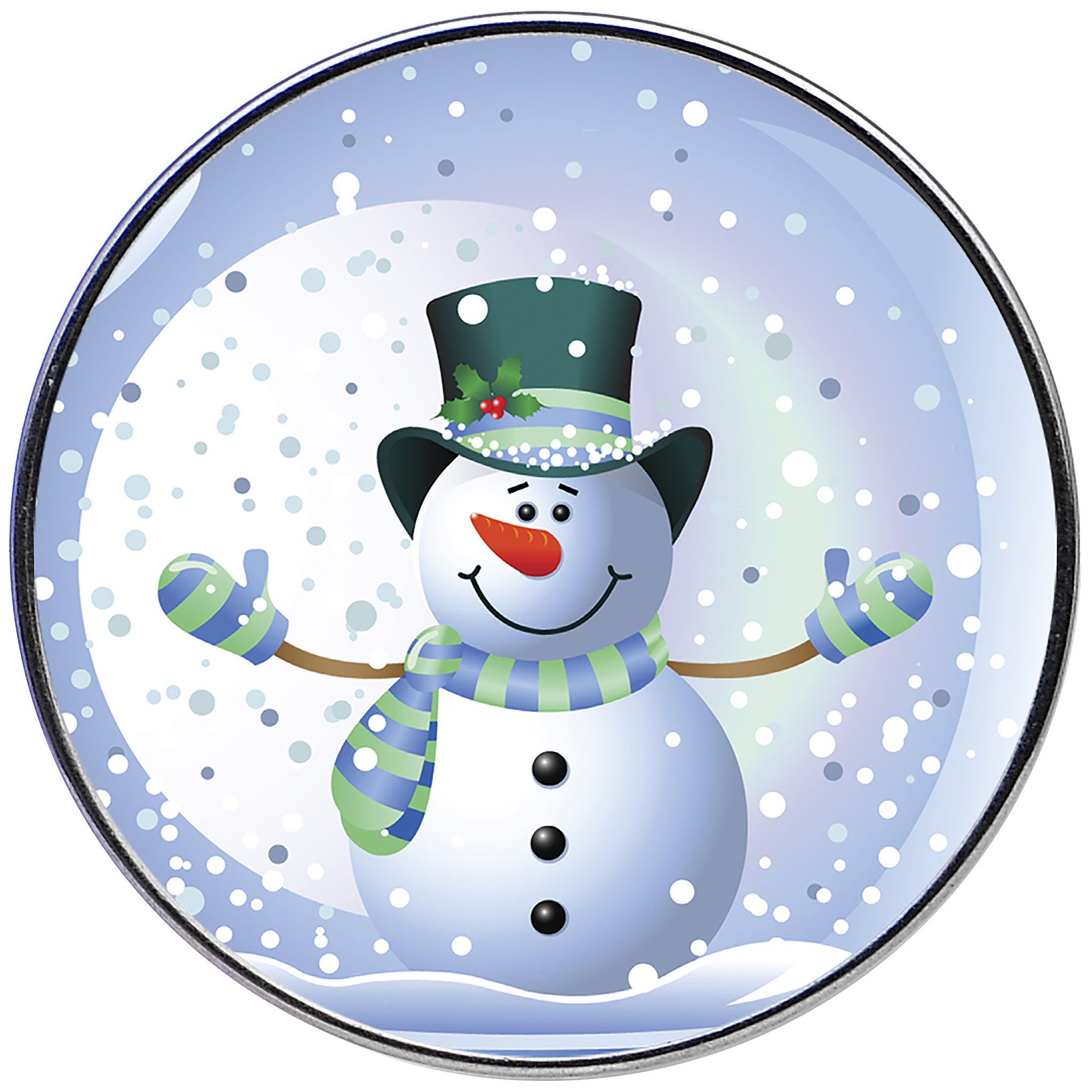 Stainless Steel Snow Globe Snowman Barbell Tongue Ring