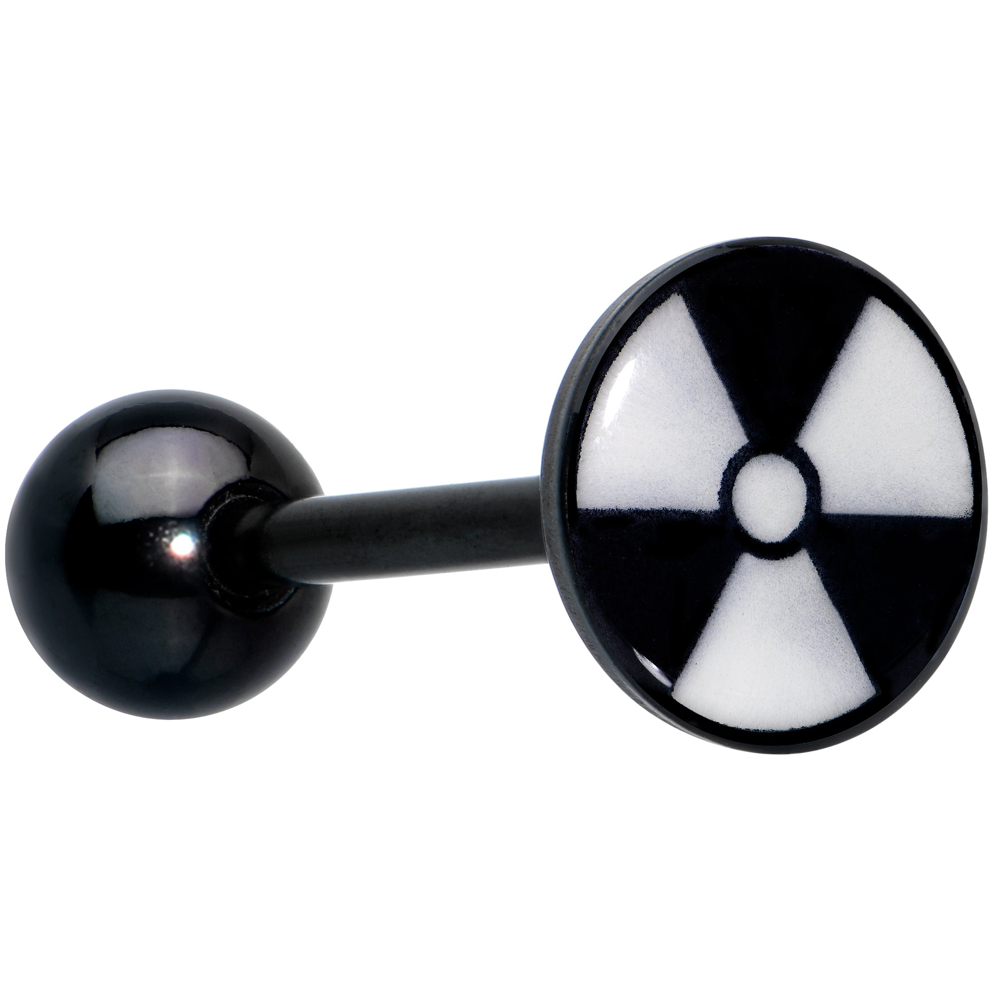 Glow in the Dark Black Anodized Radioactive Barbell Tongue Ring by Onyx O