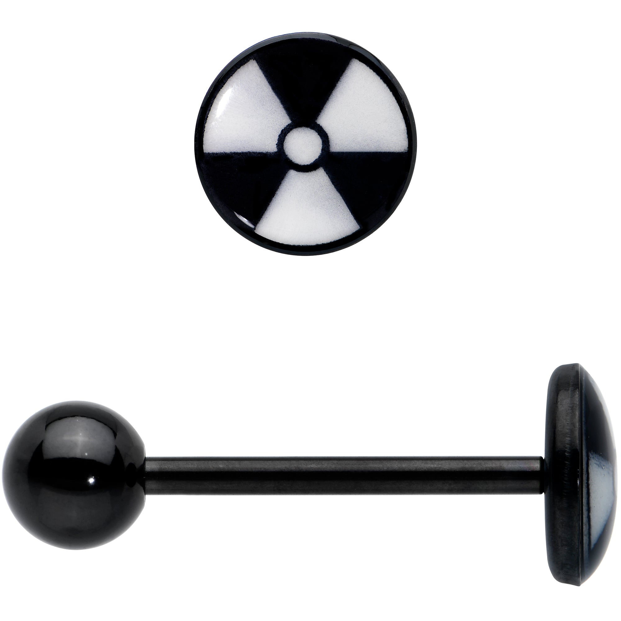 Glow in the Dark Black Anodized Radioactive Barbell Tongue Ring by Onyx O