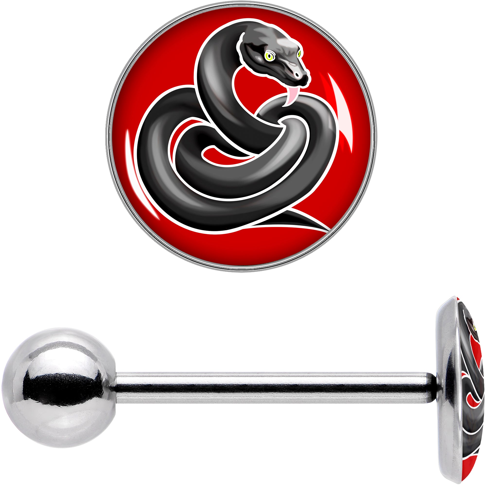Black Snake Barbell Tongue Ring by Onyx O