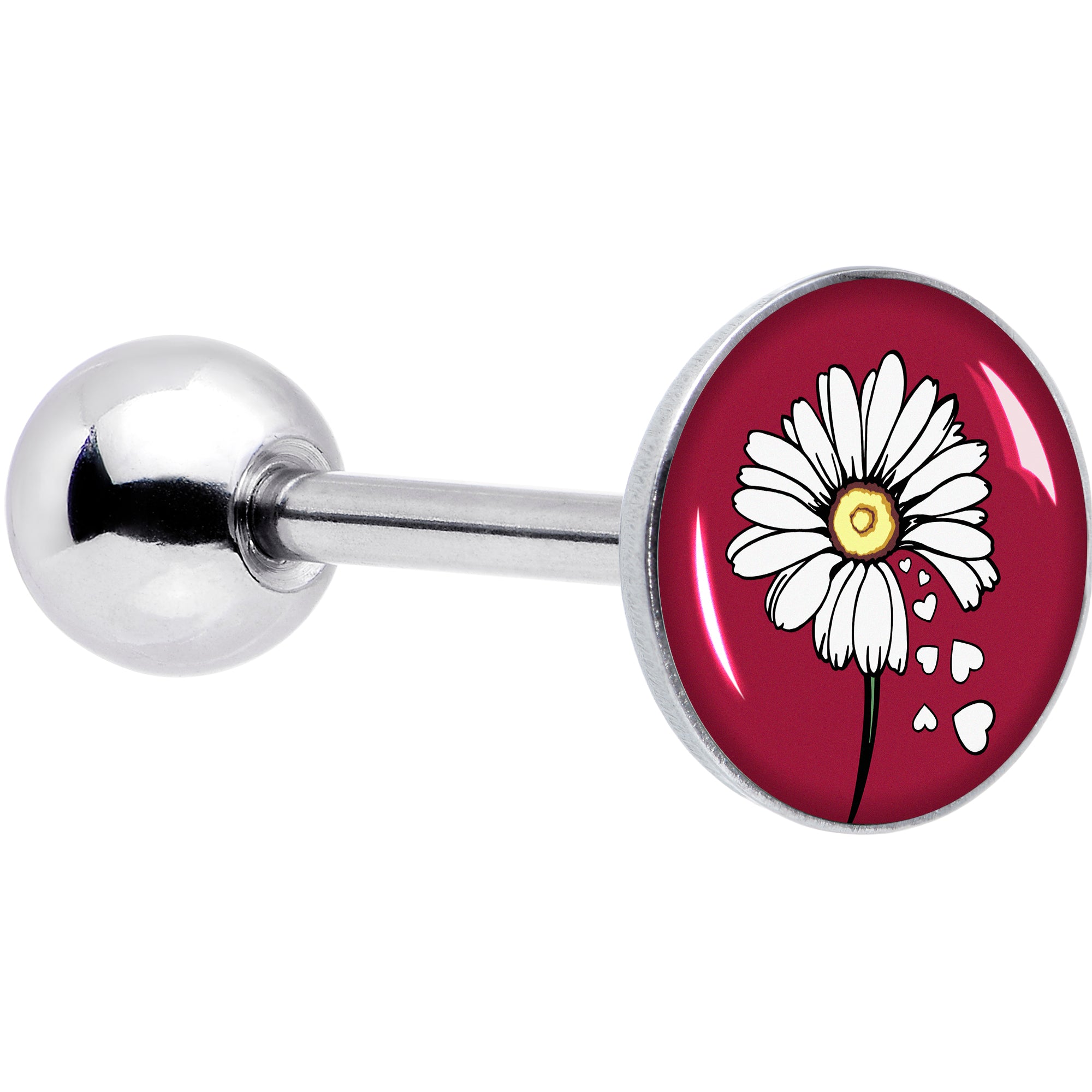 Love Me Not Flower Barbell Tongue Ring by Onyx O