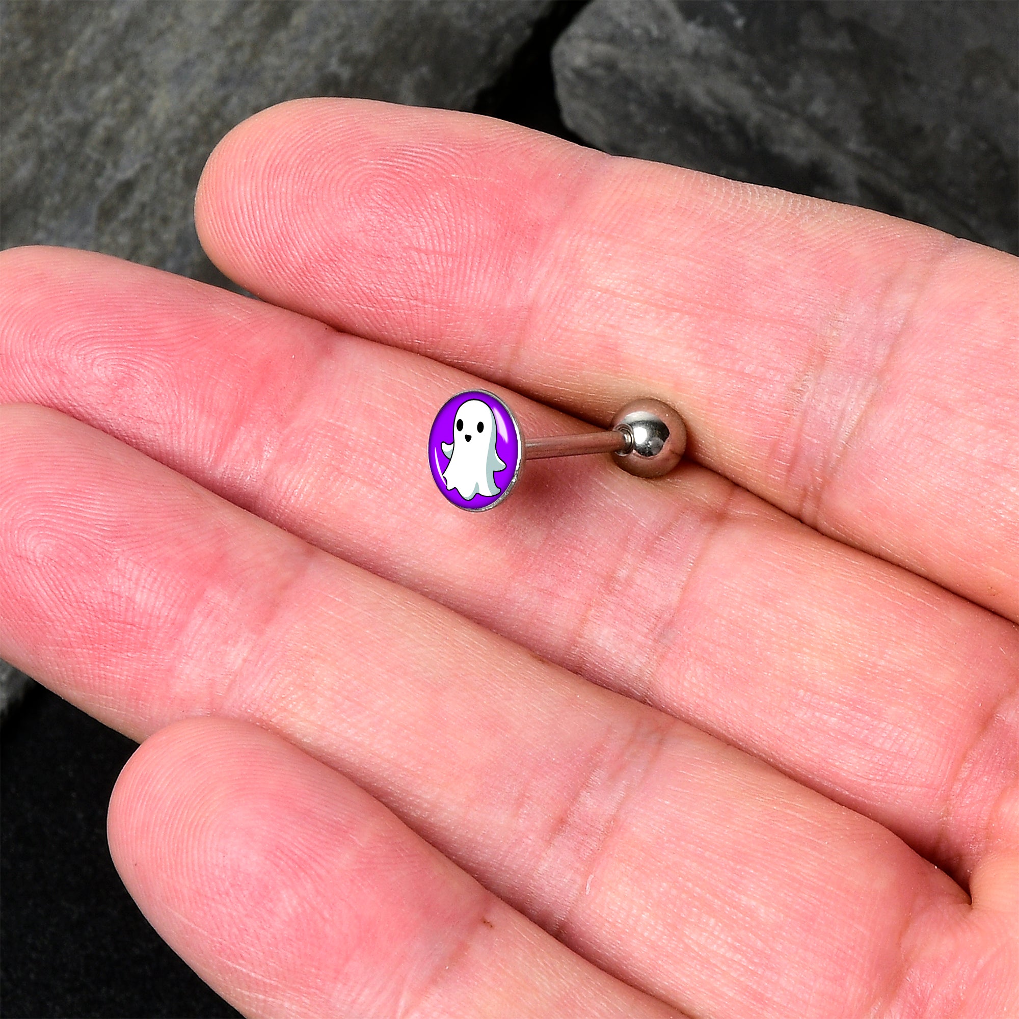 Ghost Barbell Tongue Ring by Onyx O