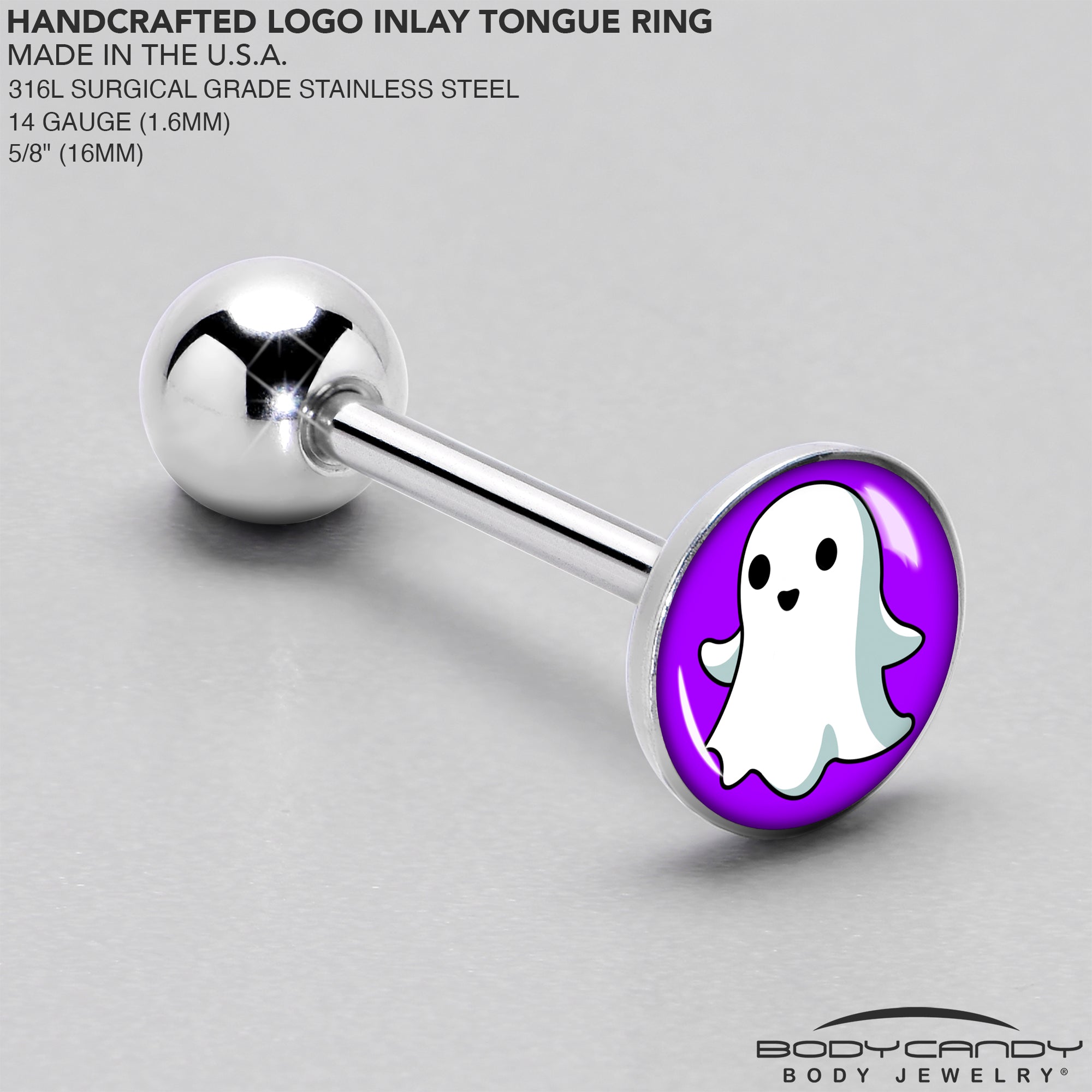 Ghost Barbell Tongue Ring by Onyx O