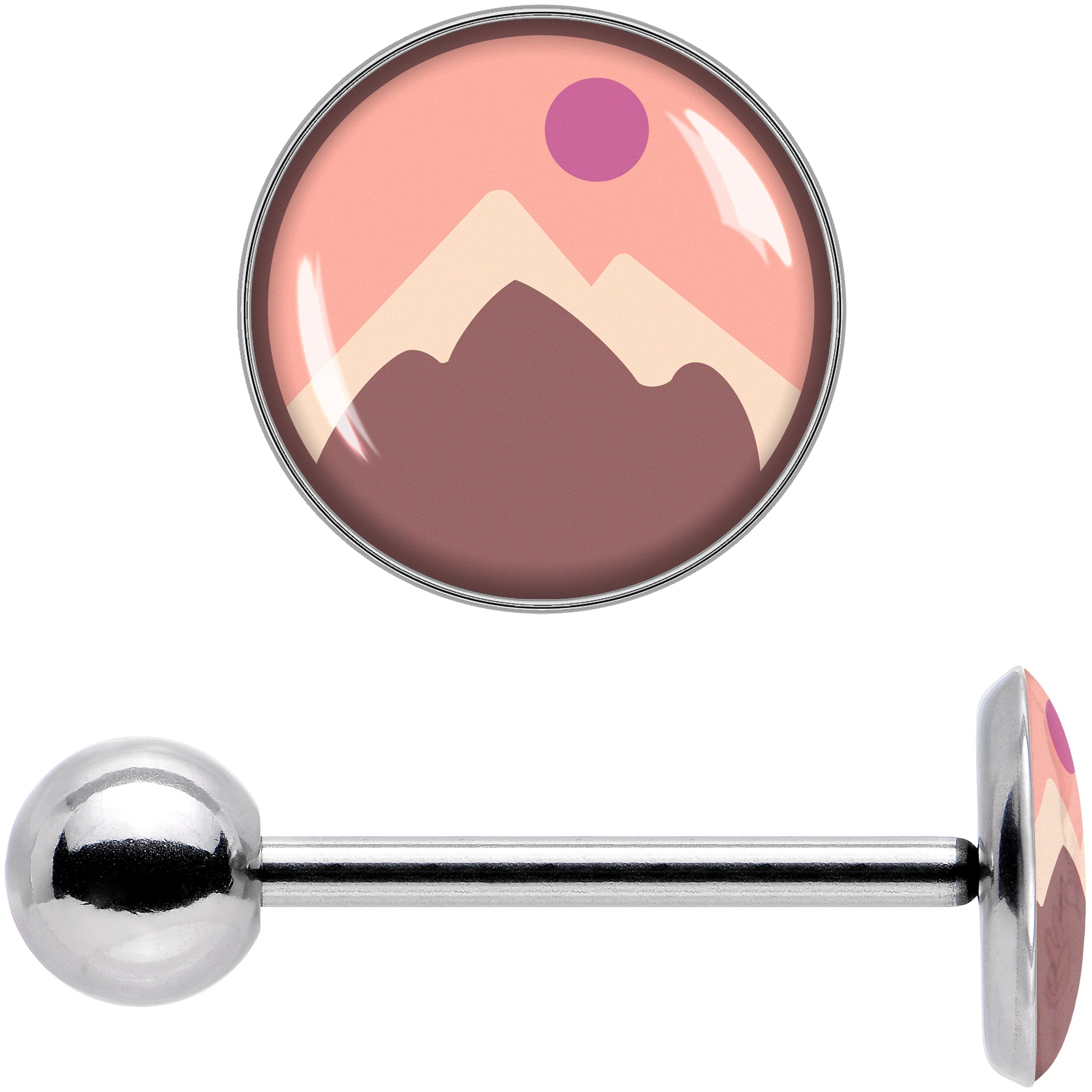 Mountain Sunrise Barbell Tongue Ring by Onyx O